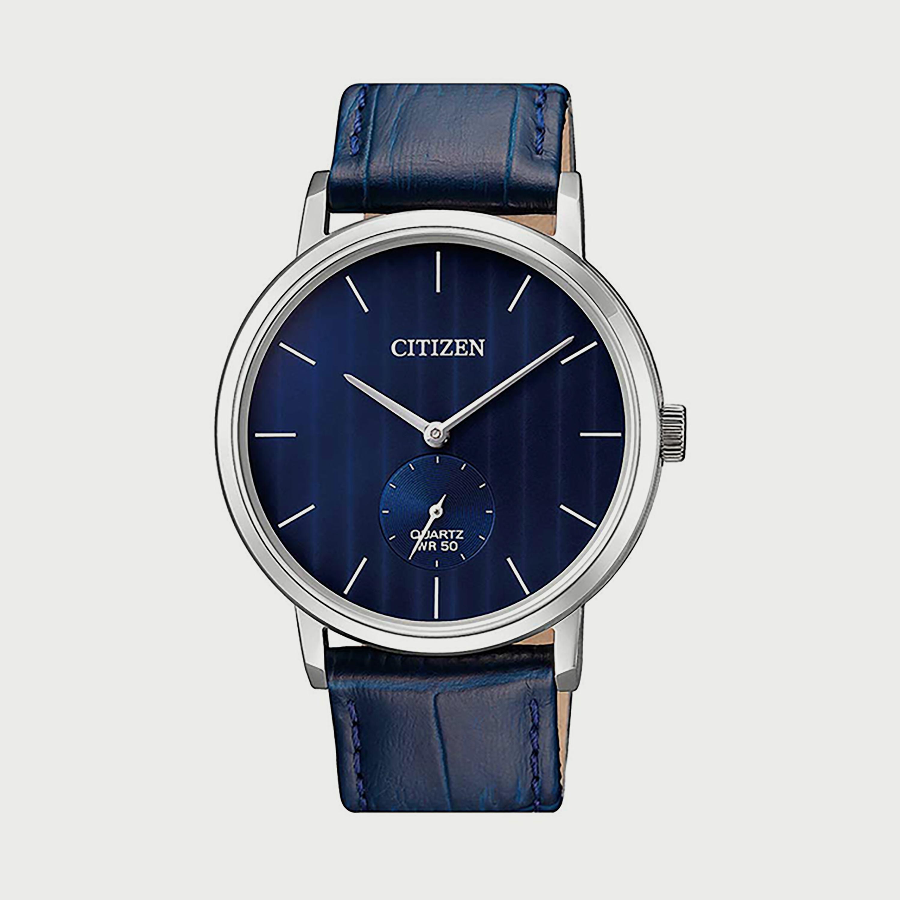 Citizen Men's 39 MM Blue Analog Leather Strap Watch - BE9170-05L-men-watchesandjewellery-watches-image-1