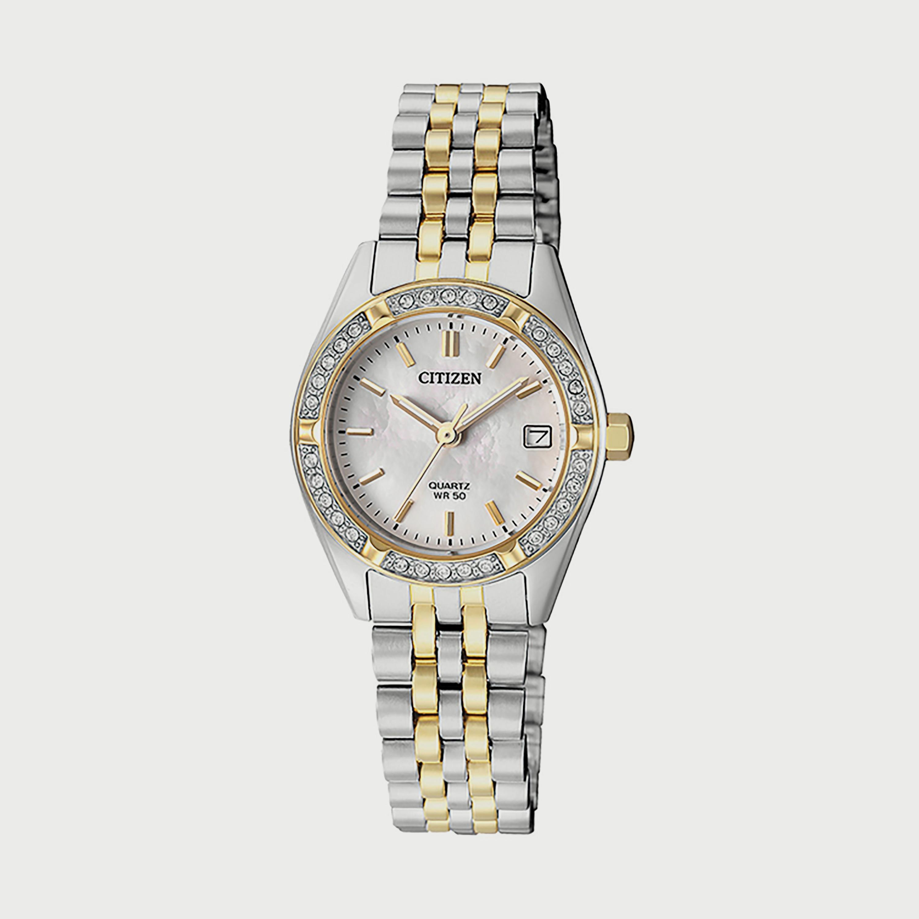 ساعة سيتيزن للنساء 26 ملم انالوج فضي وذهبي من الستانلس ستيل - EU6064-54D-women-watchesandjewellery-watches-image-1