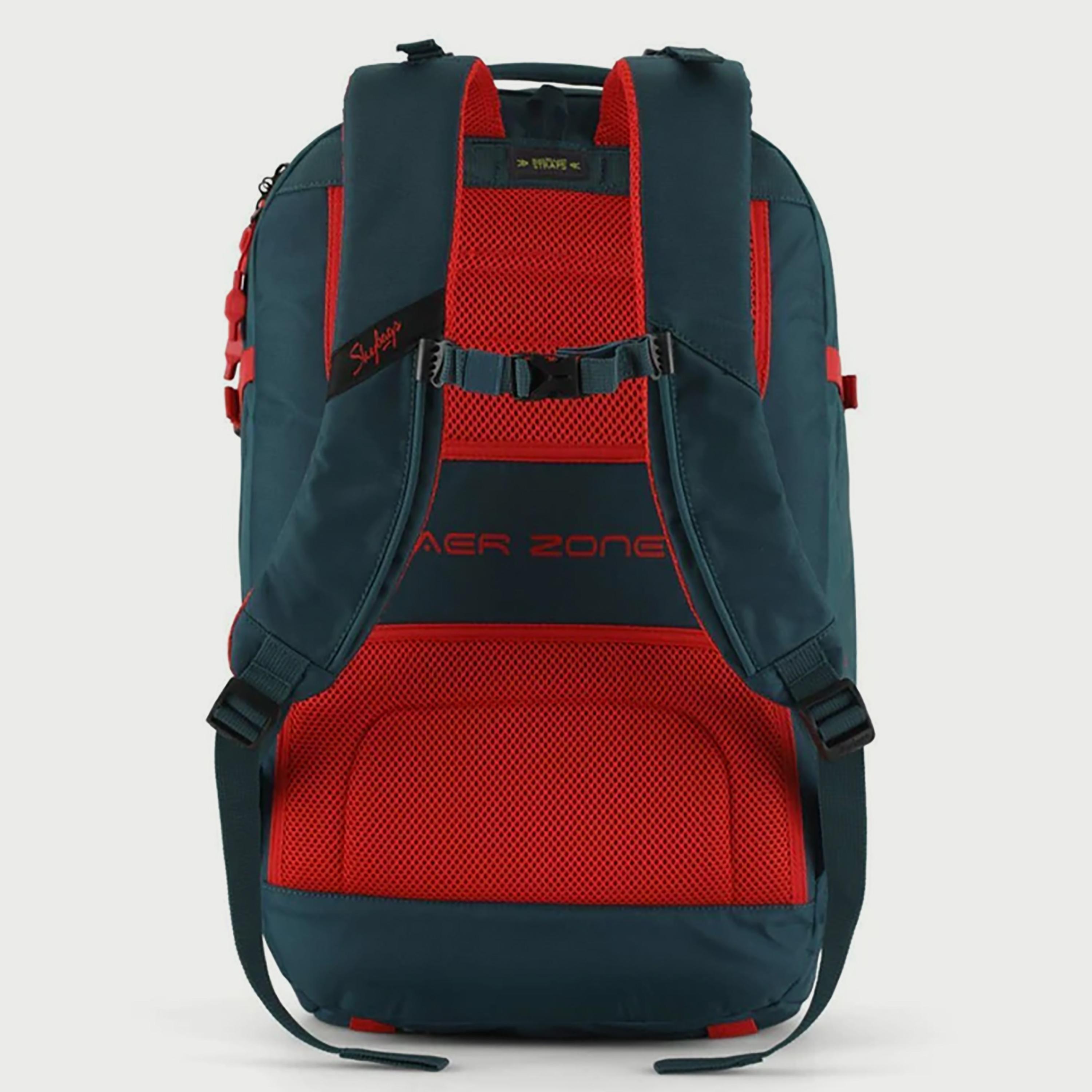 حقيبة ظهر Skybags مخططة مع أحزمة كتف مبطنة ولوحة خلفية بسحاب للإغلاق باللون الأزرق المخضر-travel-luggagesandbags-backpacks-image-4