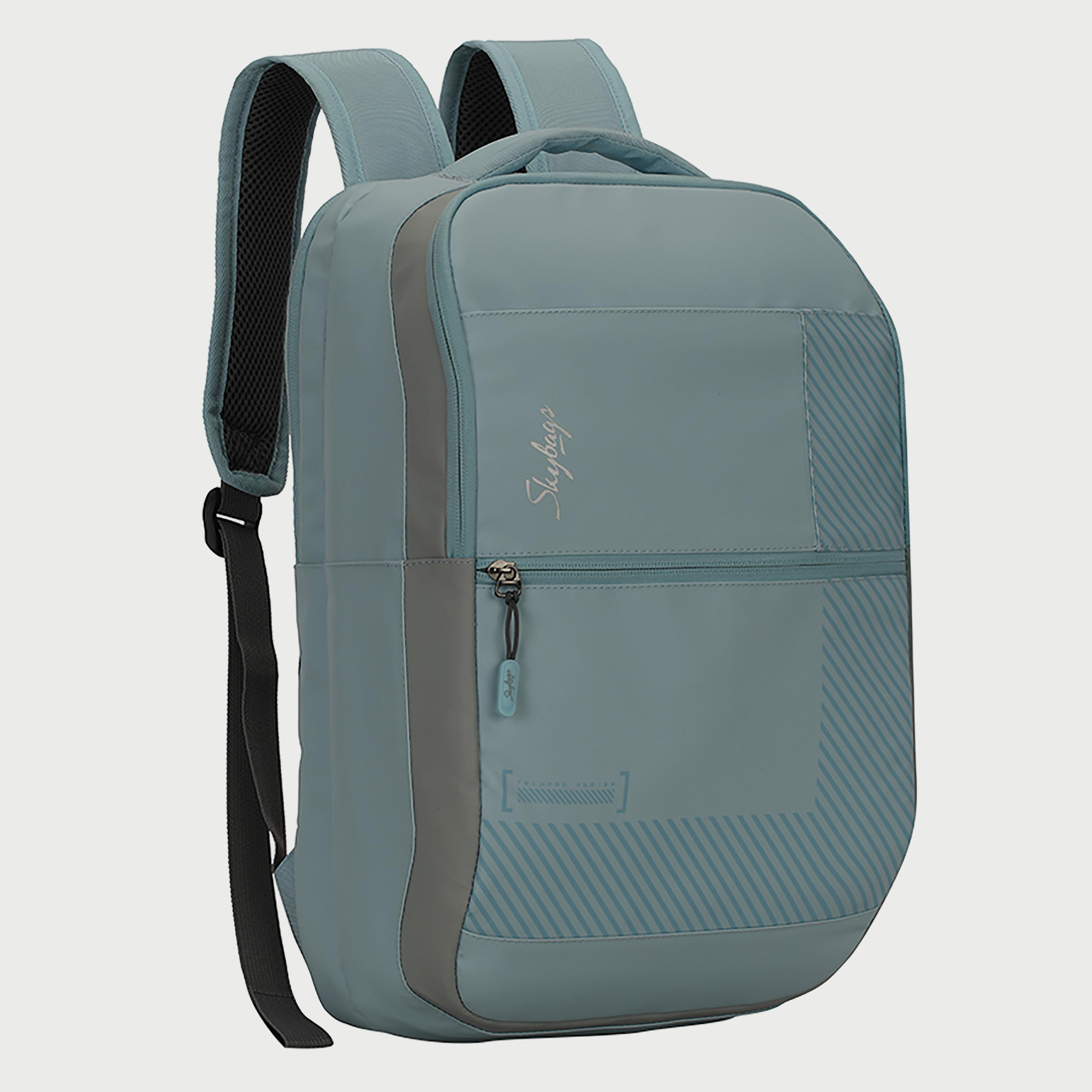 حقيبة ظهر Skybags مخططة مع أحزمة كتف مبطنة ولوحة خلفية بسحاب للإغلاق باللون الأزرق-school-bagsandbackpacks-backpacks-image-3