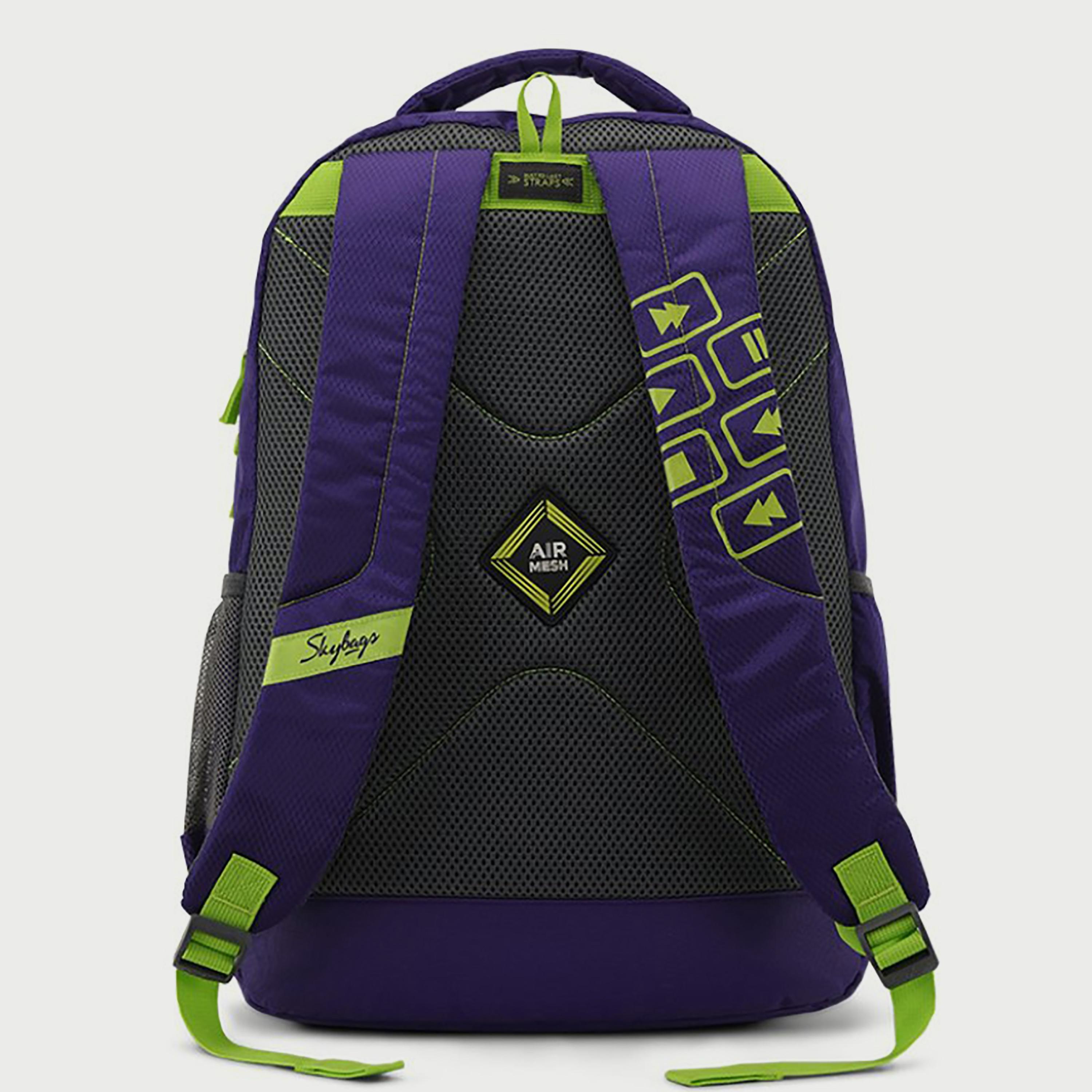 Skybags Printed Backpack with Padded Shoulder Straps and Back Panel Zip Closure in Purple-travel-luggagesandbags-backpacks-image-4