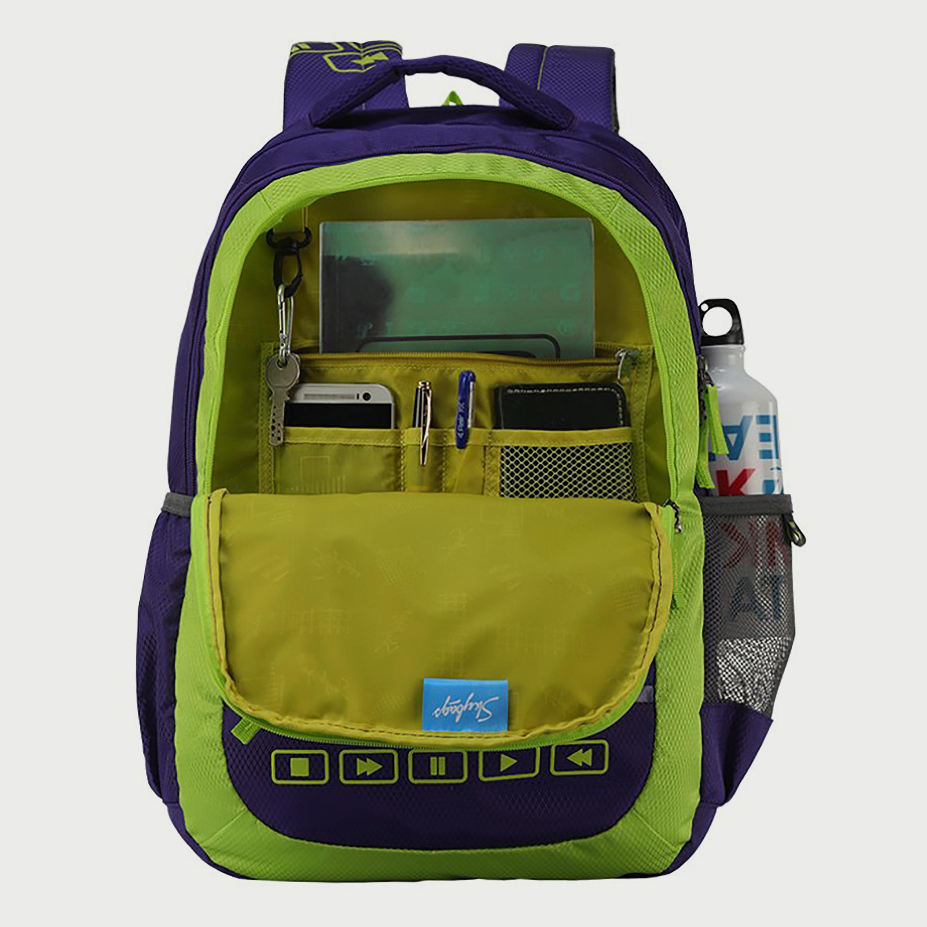 حقيبة ظهر مطبوعة من Skybags مع أحزمة كتف مبطنة ولوحة خلفية بسحاب للإغلاق باللون الأرجواني-travel-luggagesandbags-backpacks-image-5