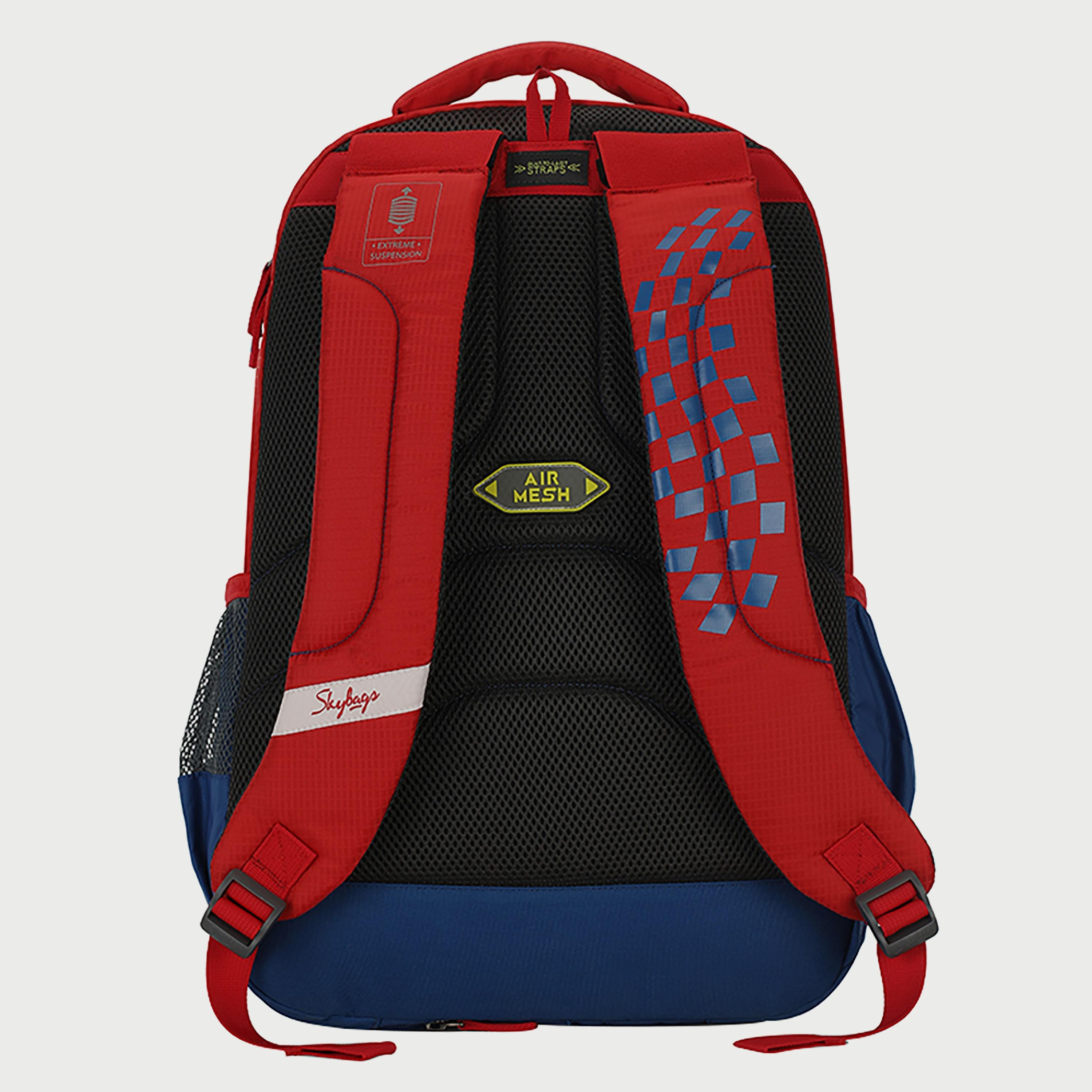 Skybags Logo Backpack with Padded Shoulder Straps and Back Panel Zip Closure in White-travel-luggagesandbags-backpacks-image-4