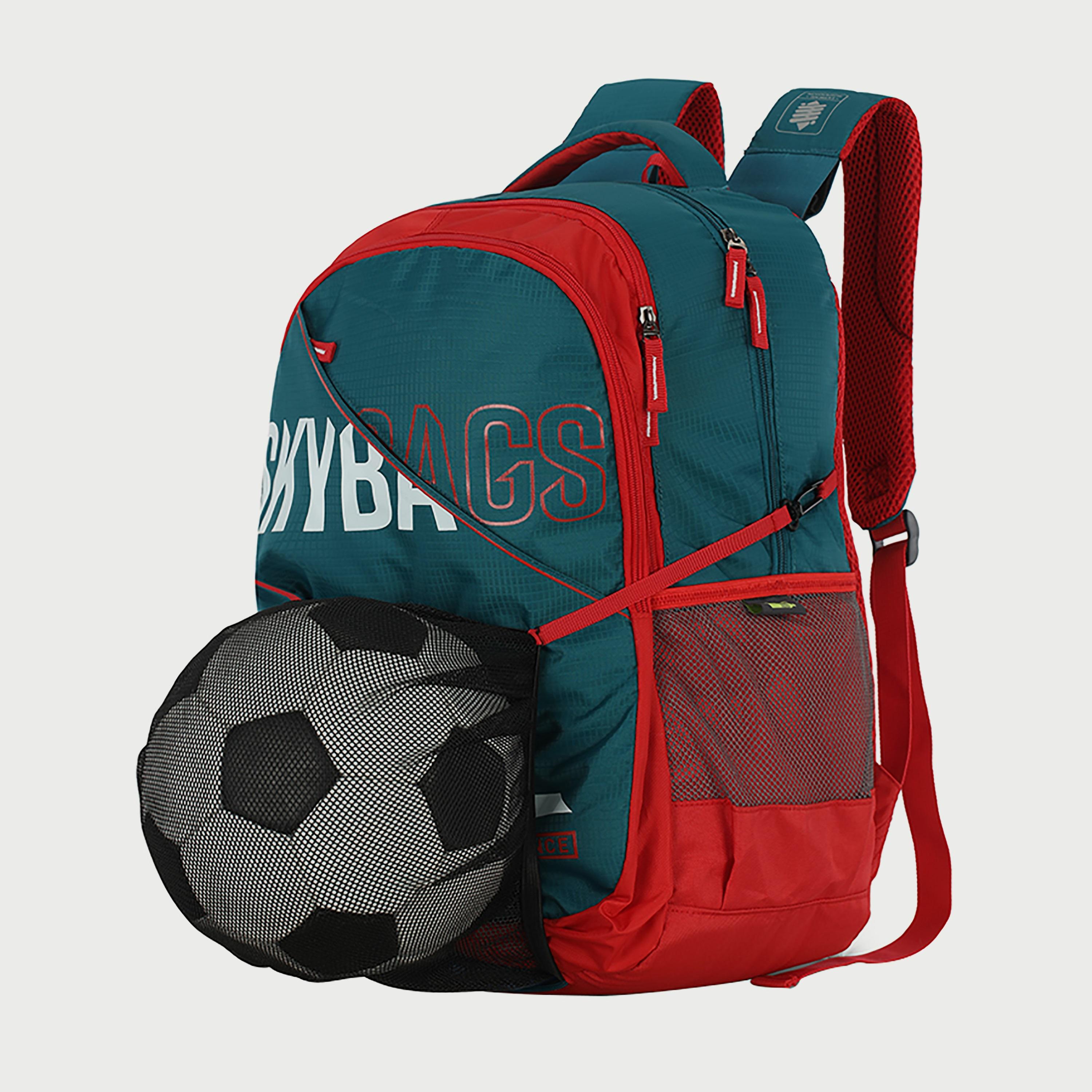 Skybags Logo Backpack with Padded Shoulder Straps and Back Panel Zip Closure in Green-men-bags-image-6