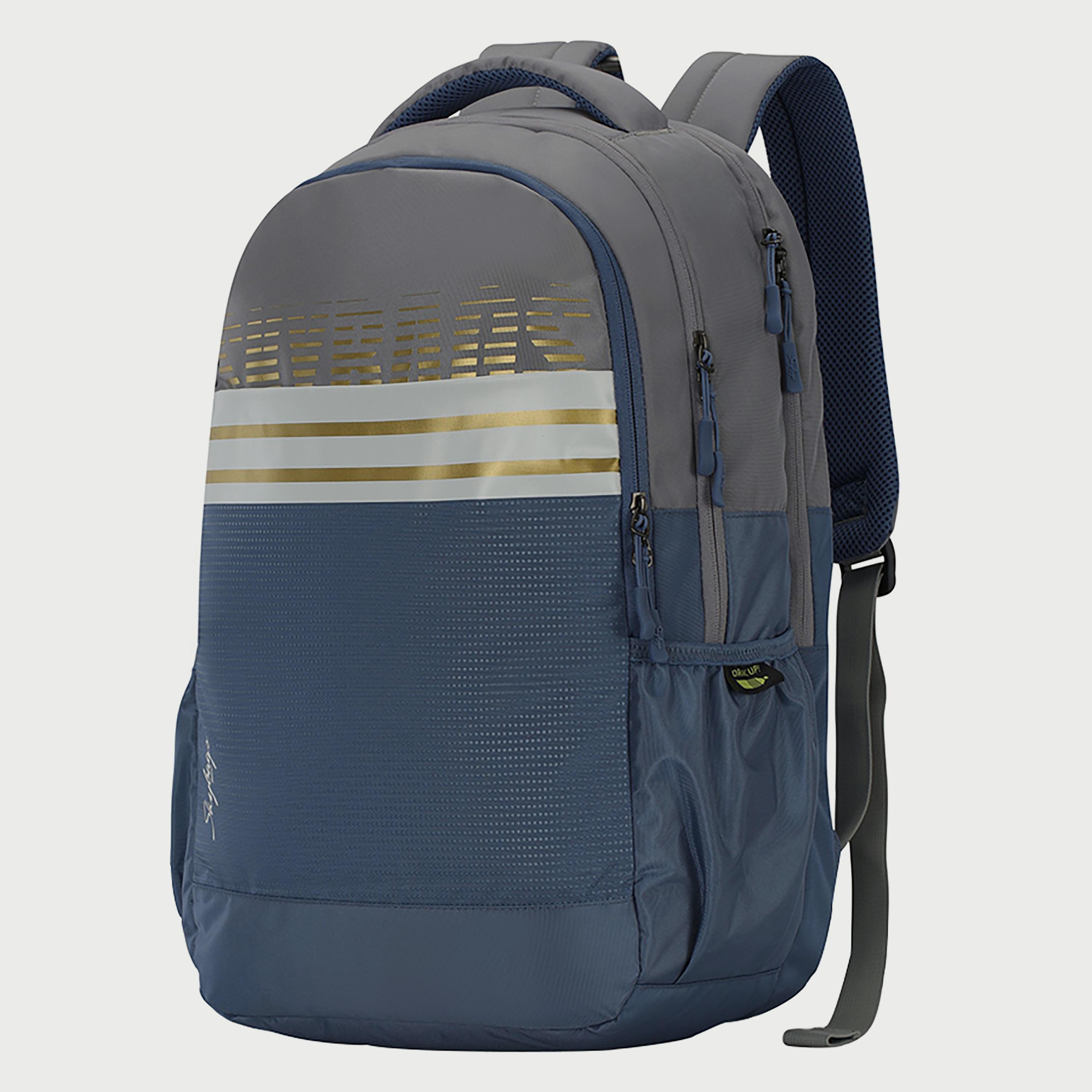 حقيبة ظهر تحمل شعار Skybags مع أحزمة كتف مبطنة وإغلاق بسحاب على اللوحة الخلفية باللون الرمادي-travel-luggagesandbags-backpacks-image-2
