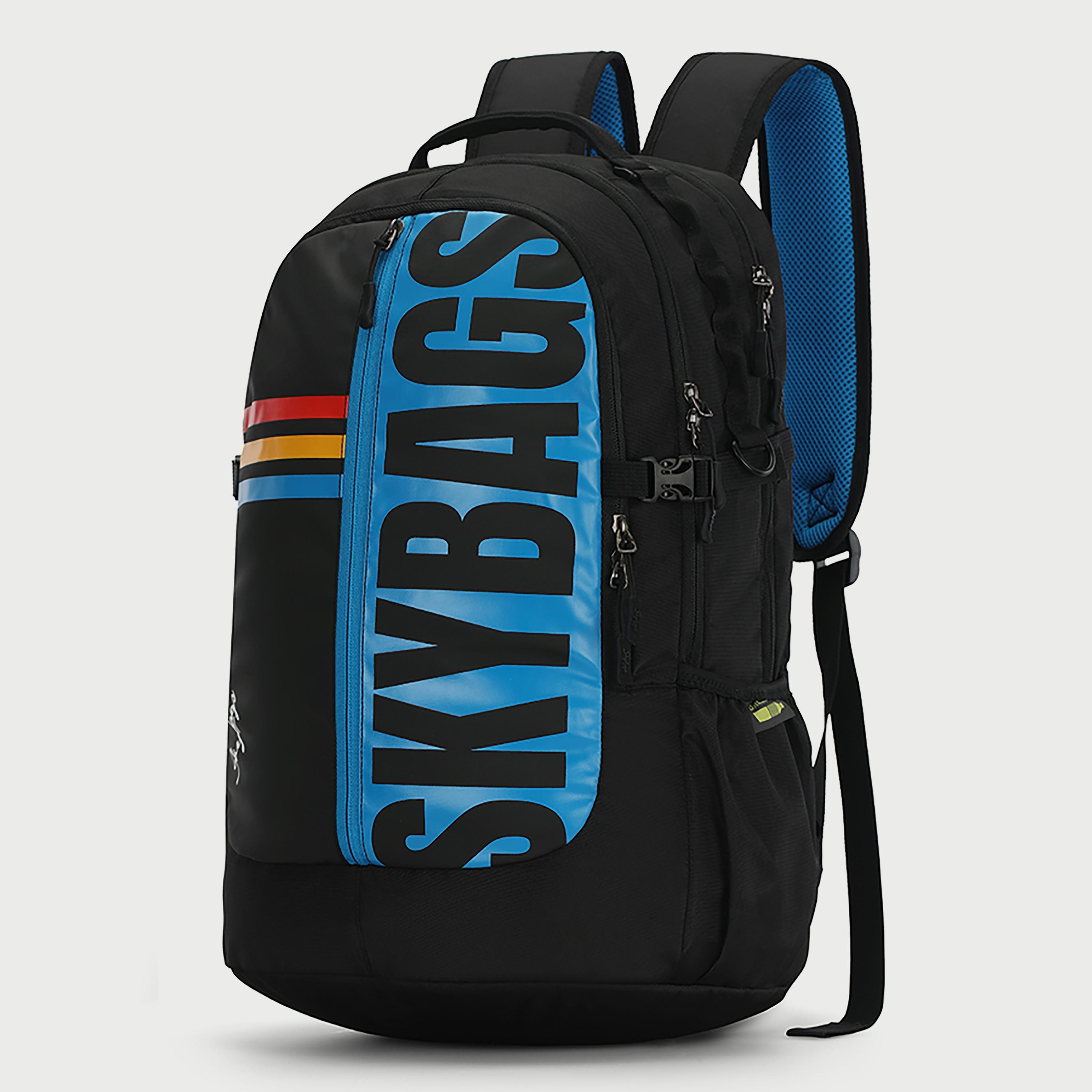 حقيبة ظهر تحمل شعار Skybags مع أحزمة كتف مبطنة وإغلاق بسحاب على اللوحة الخلفية باللون الأسود-travel-luggagesandbags-backpacks-image-2