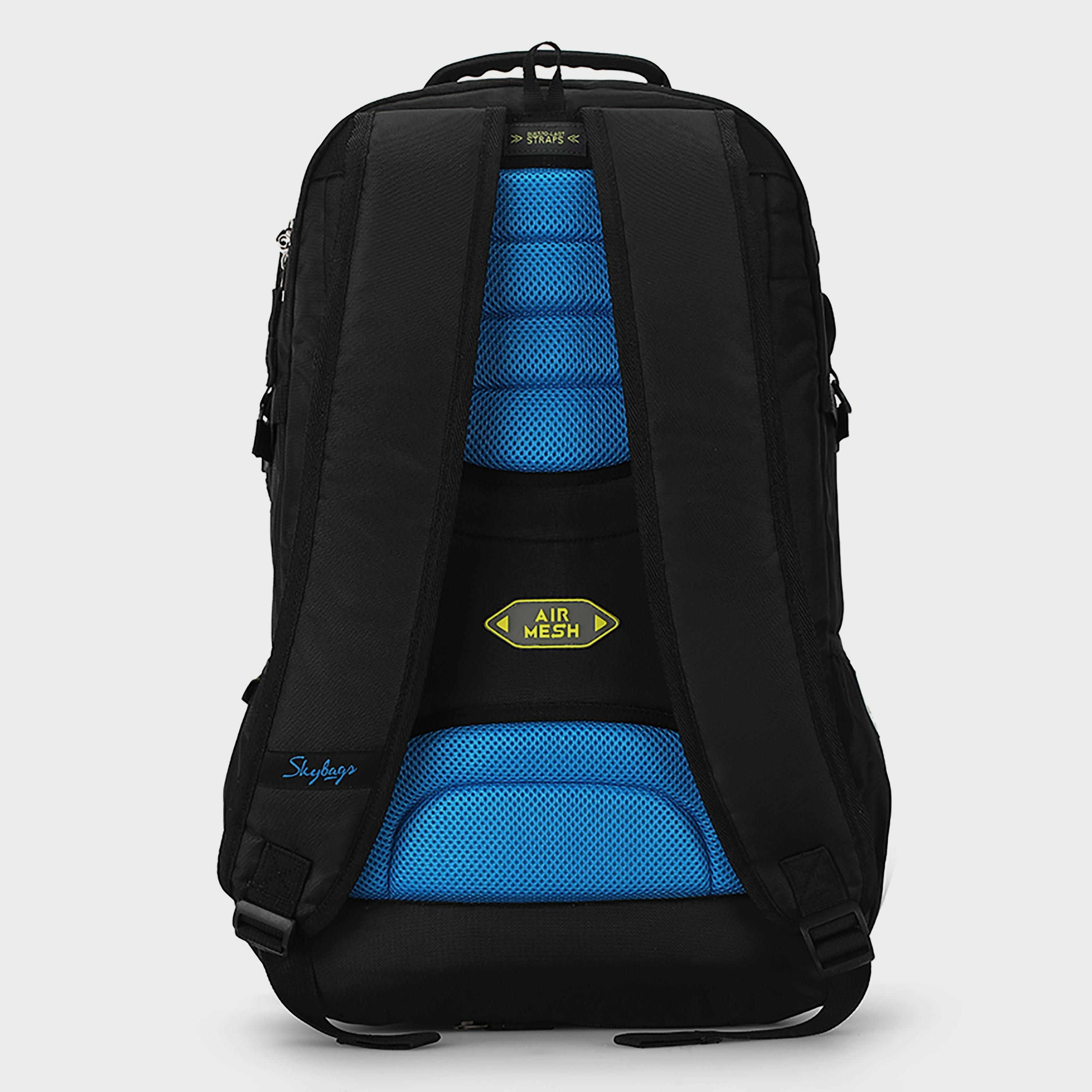 حقيبة ظهر تحمل شعار Skybags مع أحزمة كتف مبطنة وإغلاق بسحاب على اللوحة الخلفية باللون الأسود-travel-luggagesandbags-backpacks-image-4