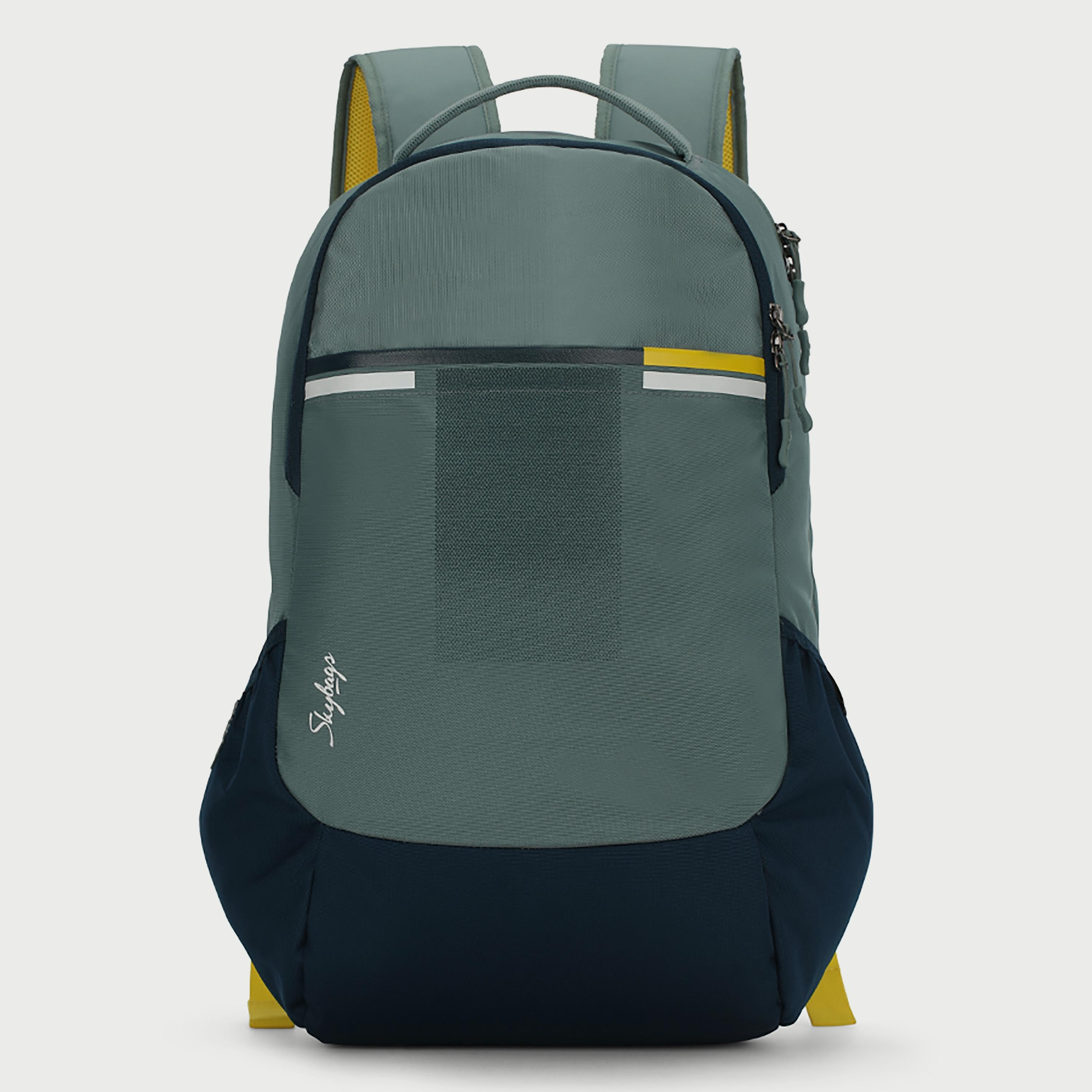 Skybags Printed Backpack with Padded Shoulder Straps and Back Panel Zip Closure in Olive-travel-luggagesandbags-backpacks-image-1