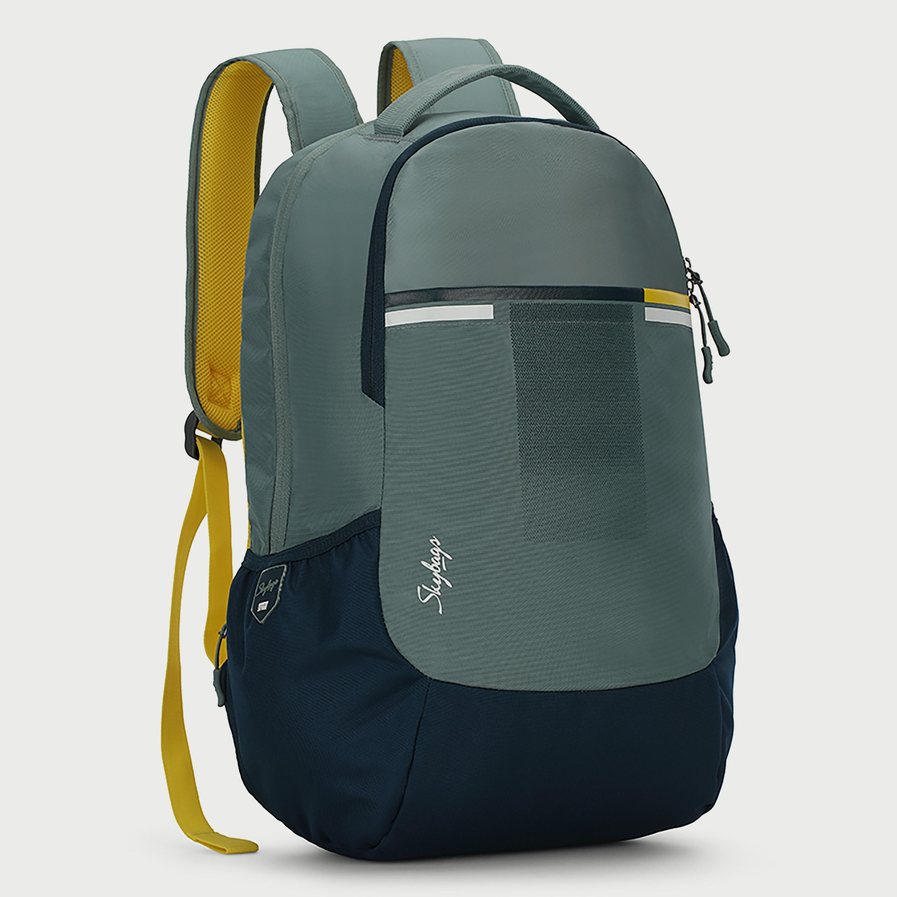 Skybags Printed Backpack with Padded Shoulder Straps and Back Panel Zip Closure in Olive-travel-luggagesandbags-backpacks-image-3