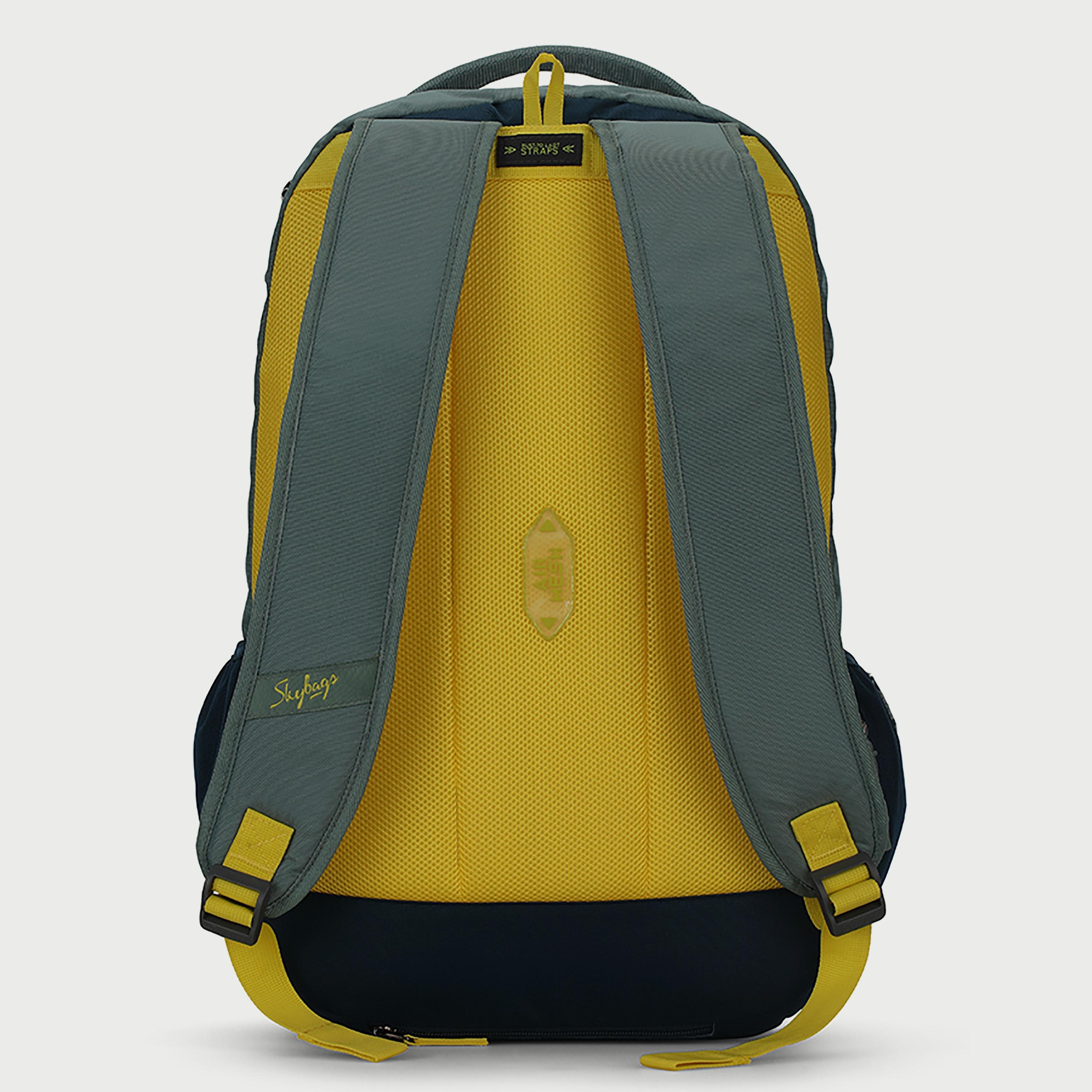 Skybags Printed Backpack with Padded Shoulder Straps and Back Panel Zip Closure in Olive-travel-luggagesandbags-backpacks-image-4