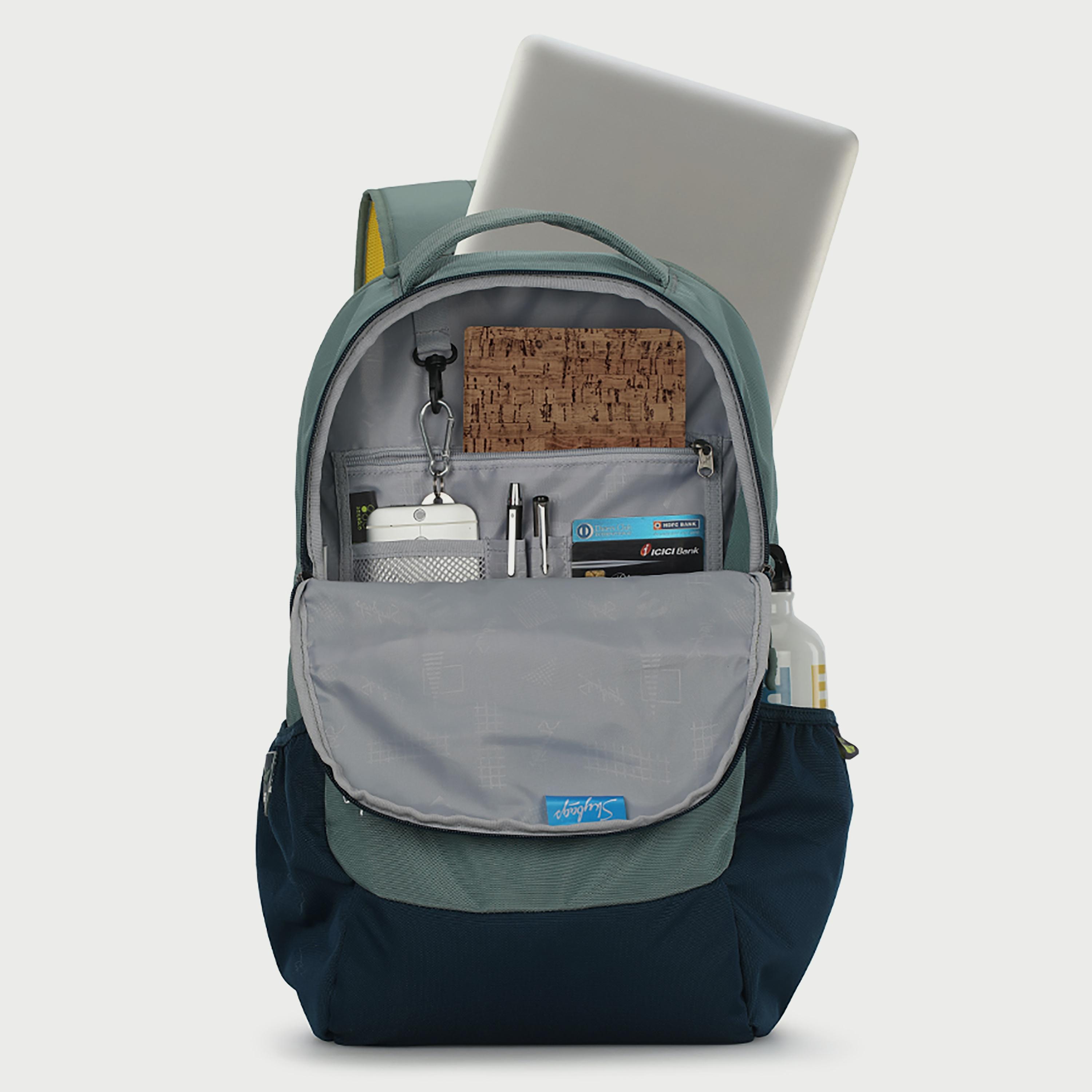 حقيبة ظهر مطبوعة من Skybags مع أحزمة كتف مبطنة وسحاب إغلاق على اللوحة الخلفية باللون الزيتوني-travel-luggagesandbags-backpacks-image-5