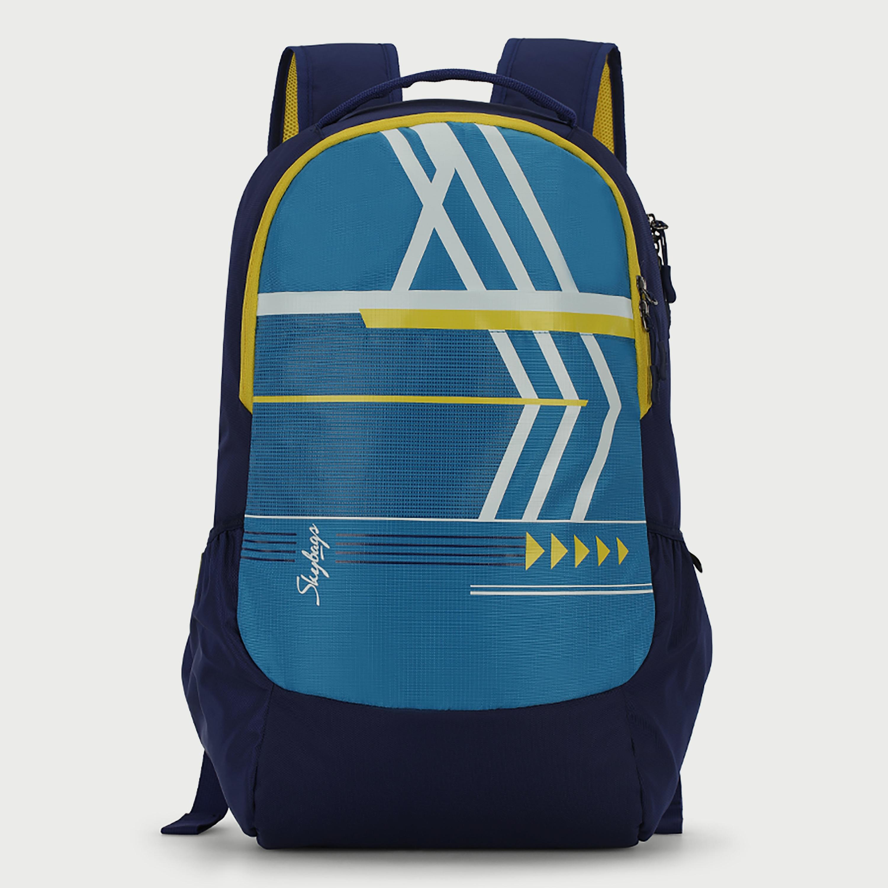 Skybags Printed Backpack with Padded Shoulder Straps and Back Panel Zip Closure in Blue-travel-luggagesandbags-backpacks-image-1
