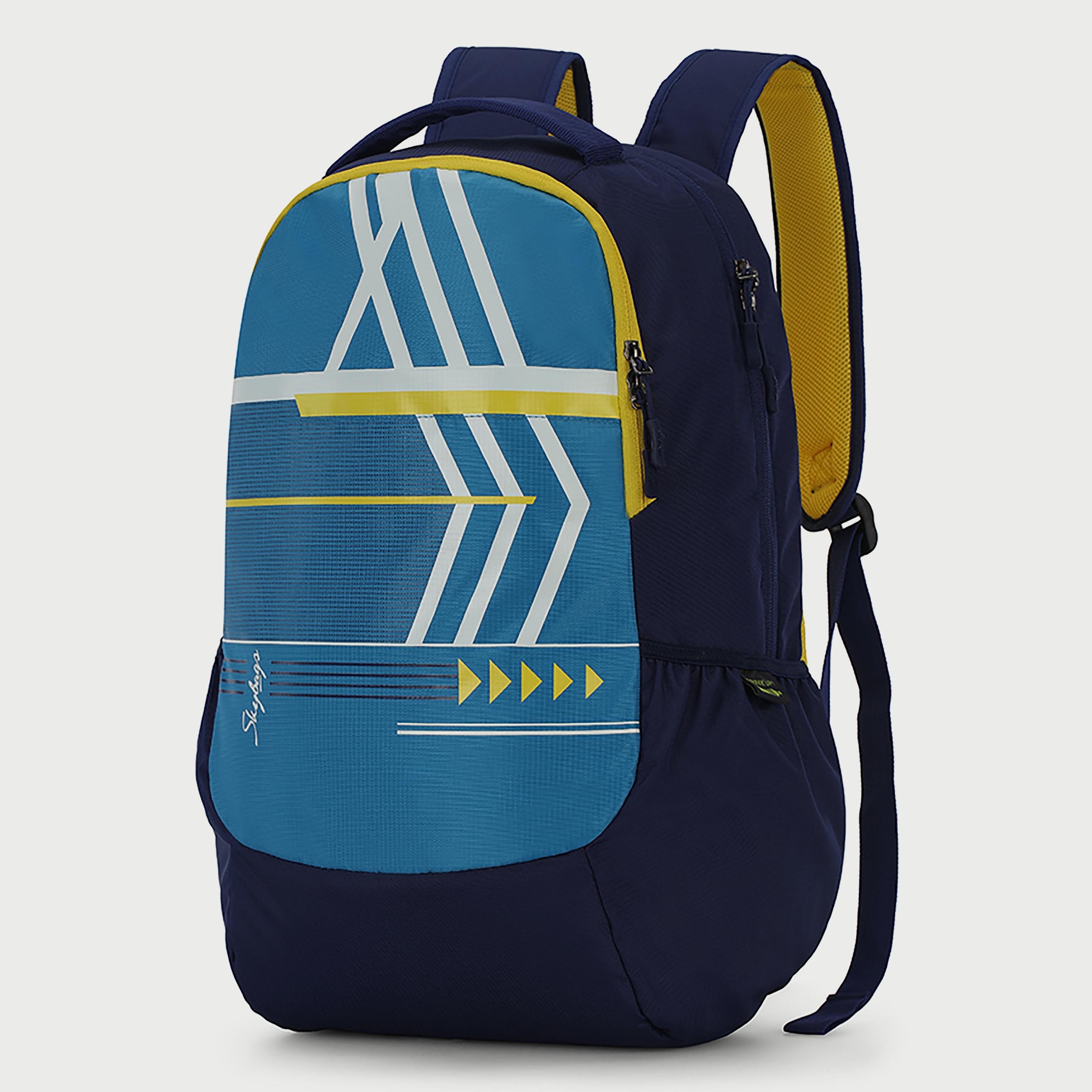 Skybags Printed Backpack with Padded Shoulder Straps and Back Panel Zip Closure in Blue-travel-luggagesandbags-backpacks-image-2