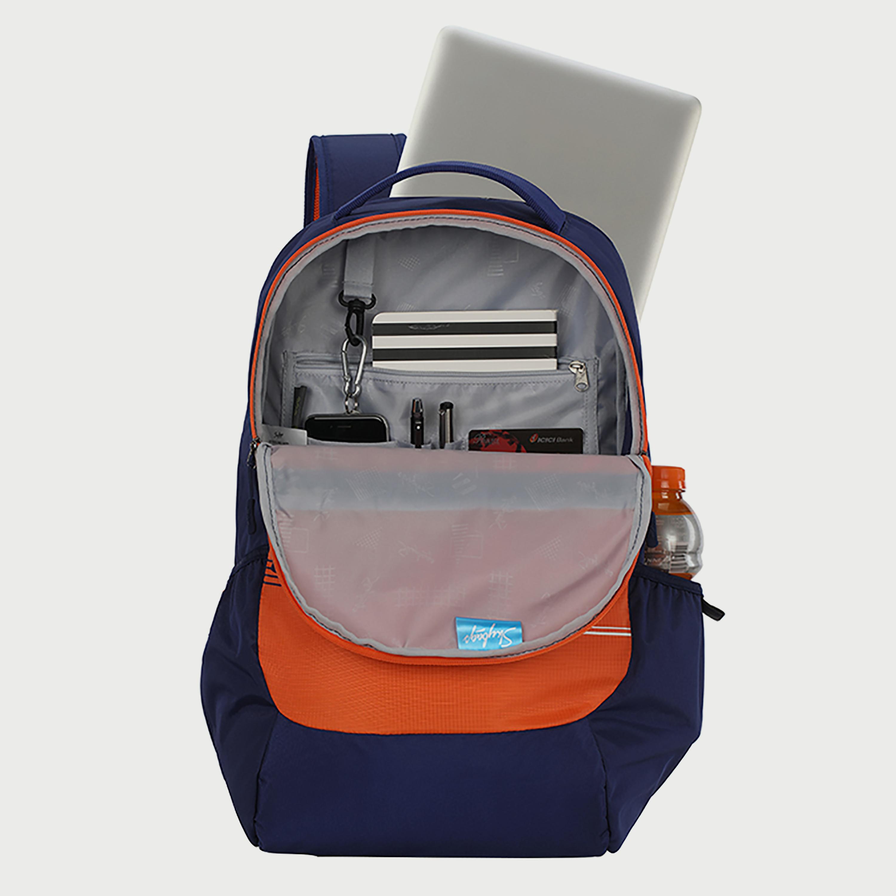 Skybags Printed Backpack with Padded Shoulder Straps and Back Panel Zip Closure in Orange-travel-luggagesandbags-backpacks-image-5