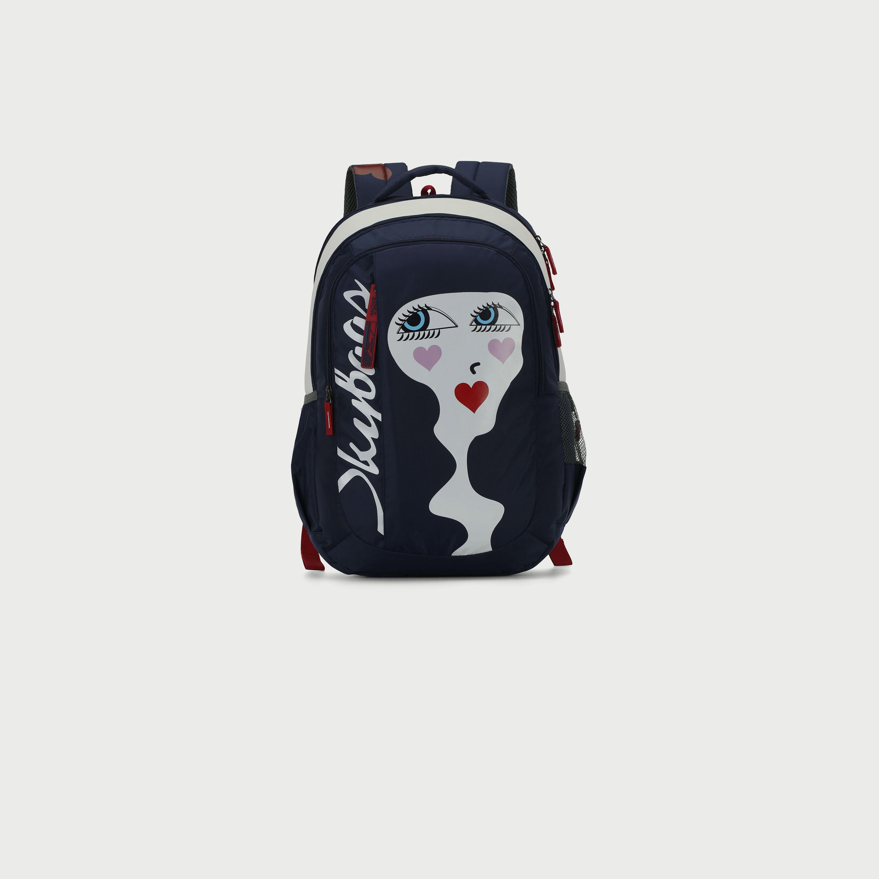Skybags Printed Backpack with Padded Shoulder Straps and Back Panel Zip Closure in Blue-women-bagsandwallets-backpacks-image-1
