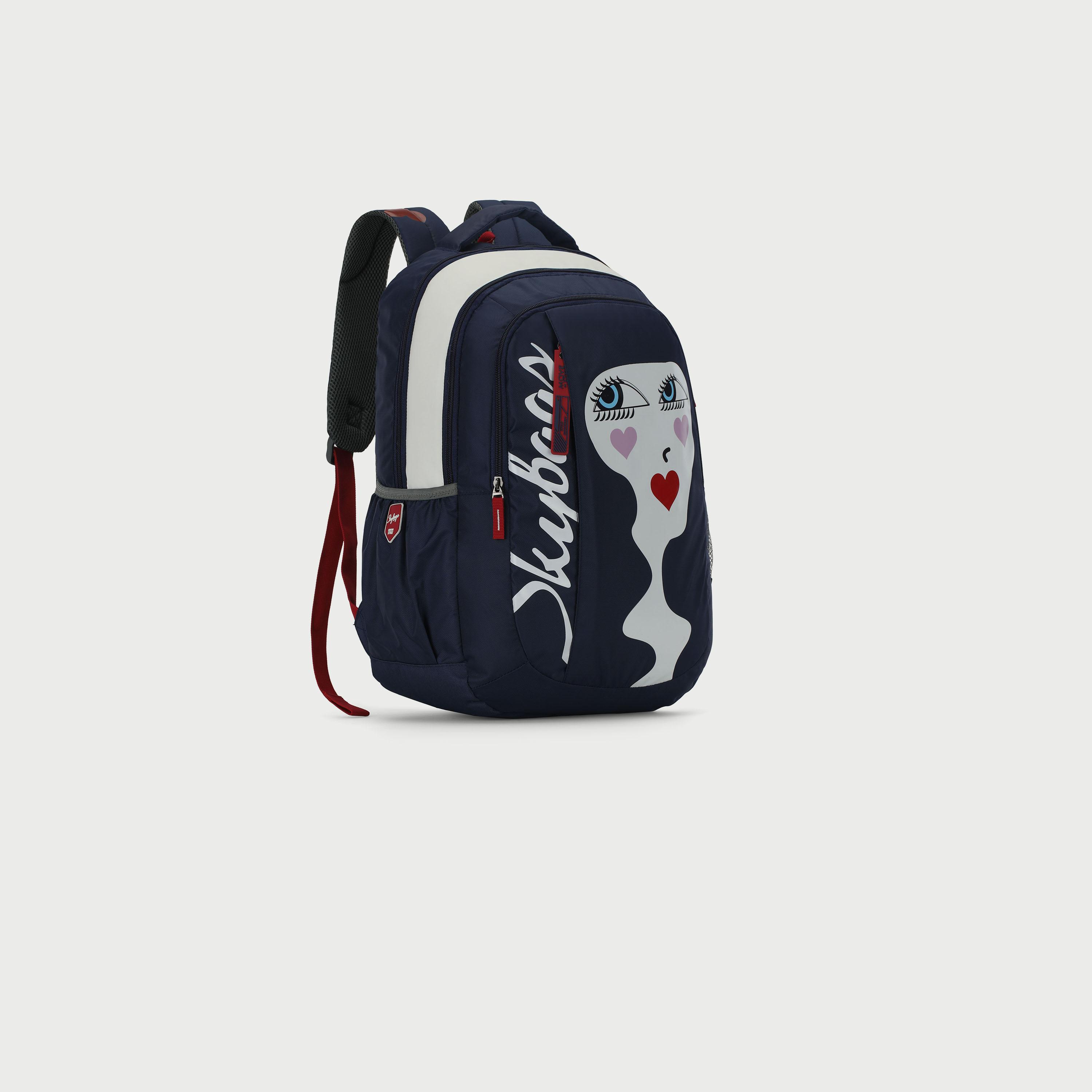 Skybags Printed Backpack with Padded Shoulder Straps and Back Panel Zip Closure in Blue-women-bagsandwallets-backpacks-image-3
