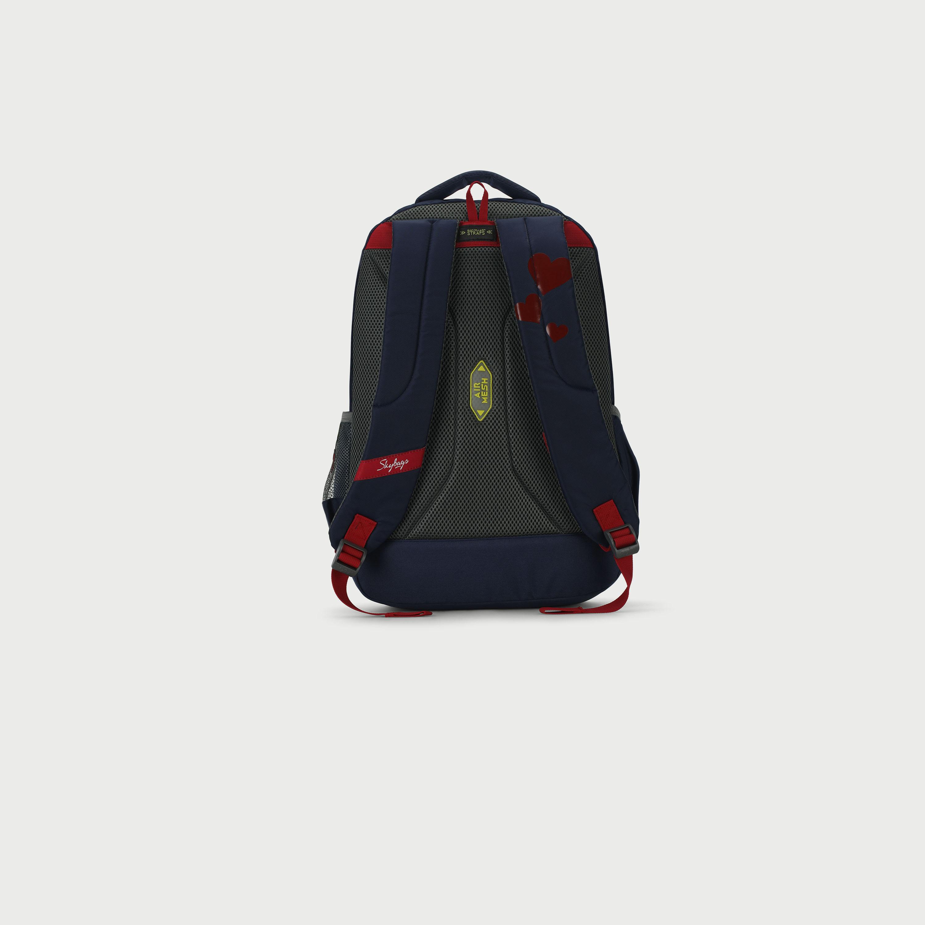 Skybags Printed Backpack with Padded Shoulder Straps and Back Panel Zip Closure in Blue-women-bagsandwallets-backpacks-image-4