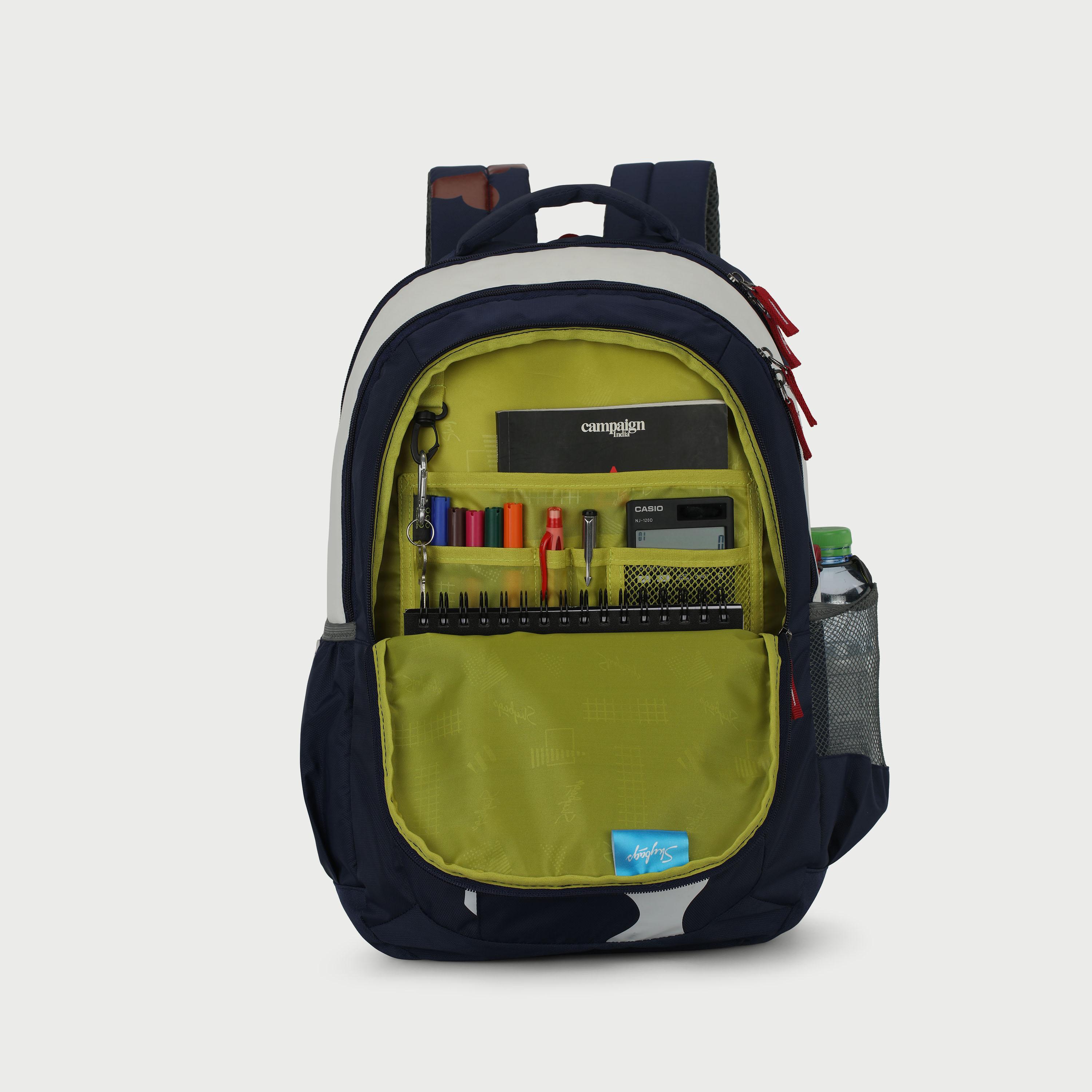 Skybags Printed Backpack with Padded Shoulder Straps and Back Panel Zip Closure in Blue-women-bagsandwallets-backpacks-image-5
