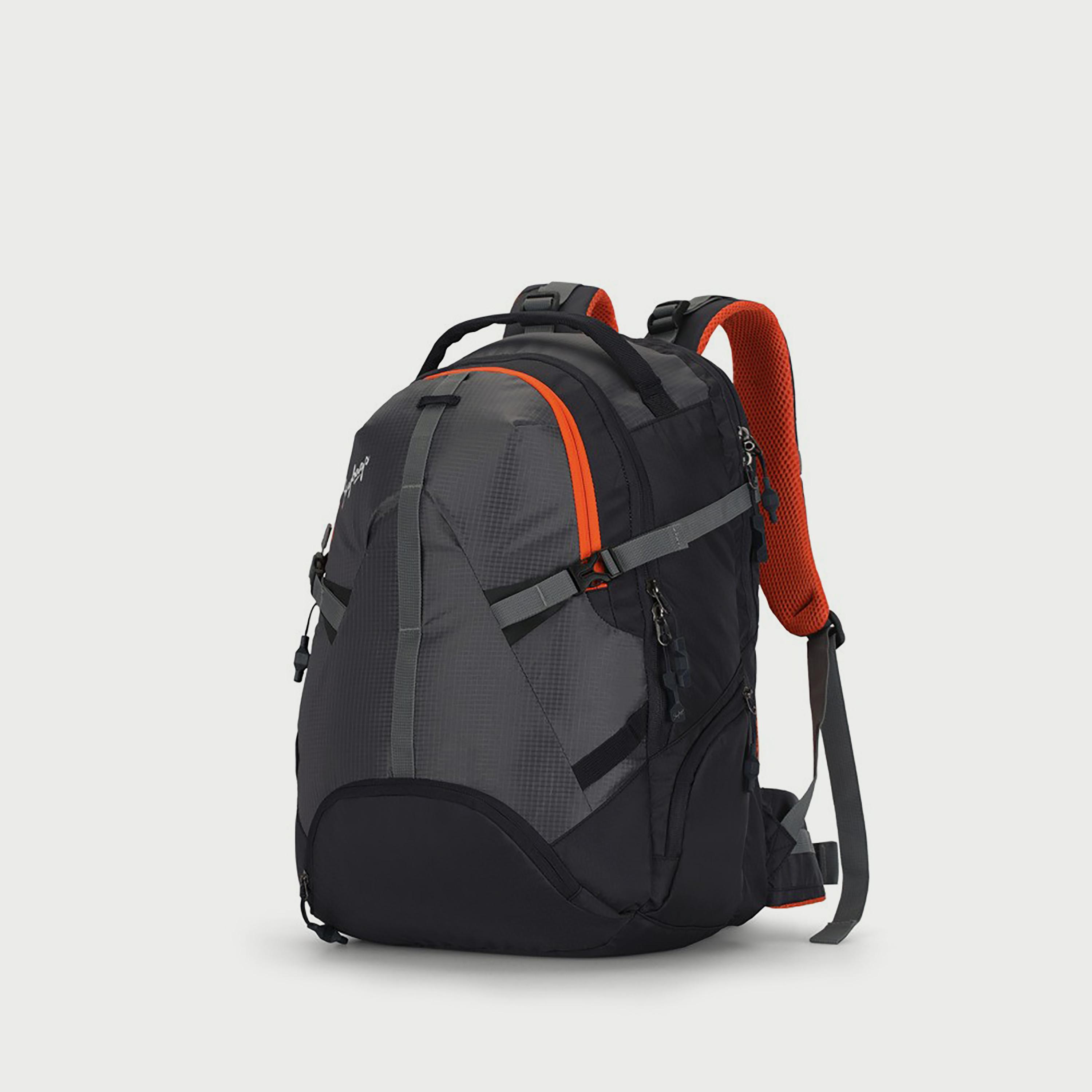 حقيبة ظهر Skybags ذات مربعات مع أحزمة كتف مبطنة ولوحة خلفية بسحاب للإغلاق باللون الرمادي-travel-luggagesandbags-backpacks-image-2