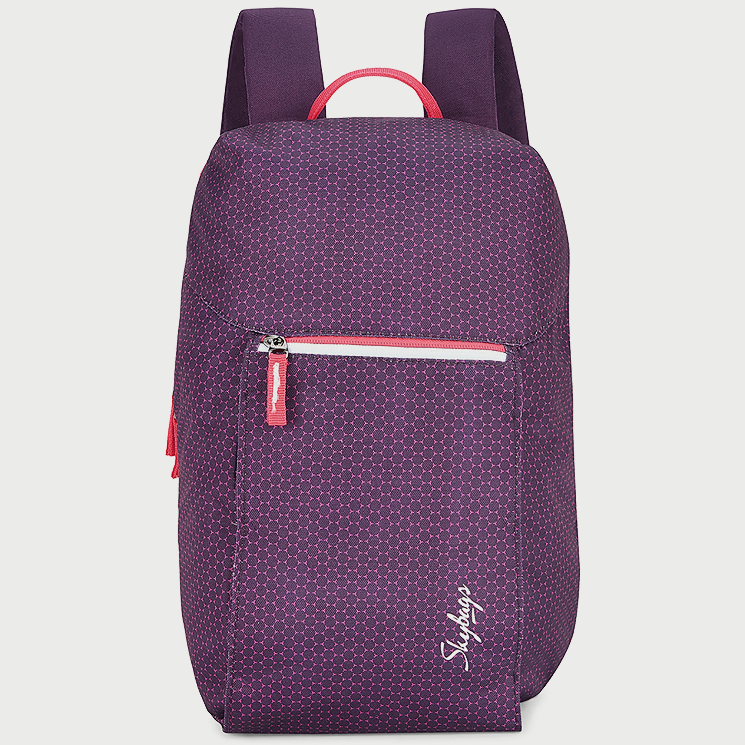 Skybags Printed Backpack with Padded Build-To-Last Straps and Back Panel Zip Closure in Purple-travel-luggagesandbags-backpacks-image-1