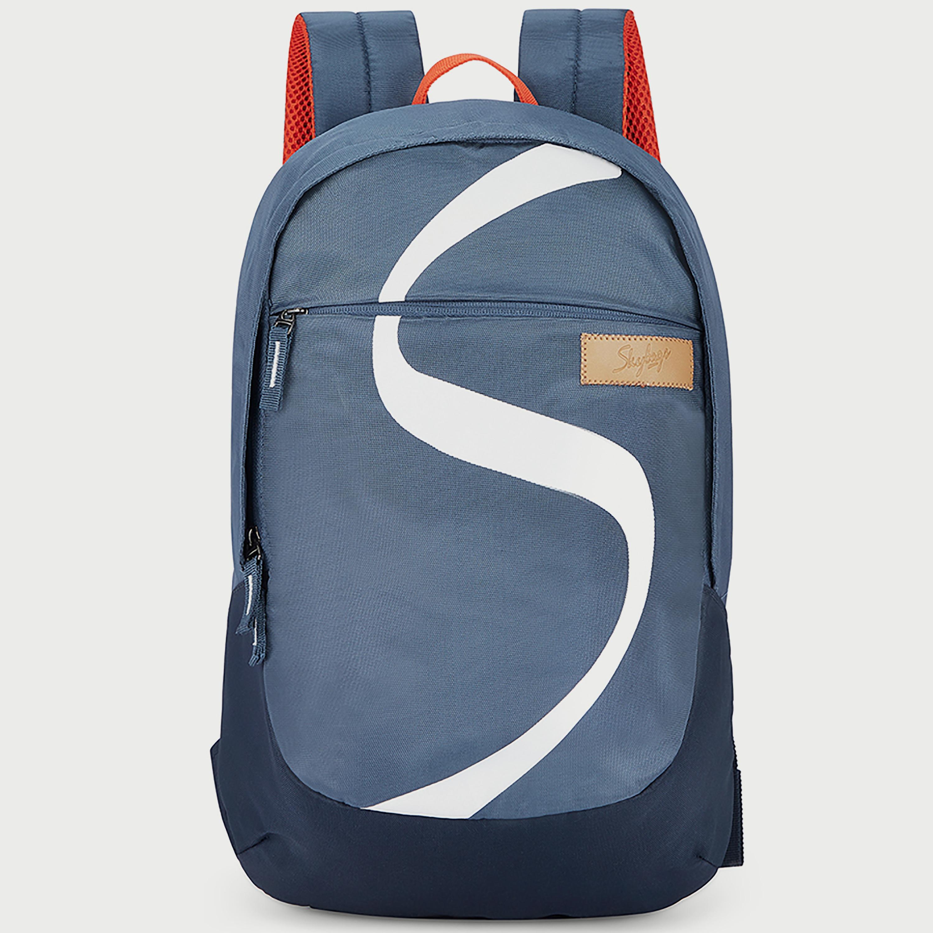 Skybags Printed Backpack with Padded Build-To-Last Straps and Back Panel Zip Closure in Blue-travel-luggagesandbags-backpacks-image-1