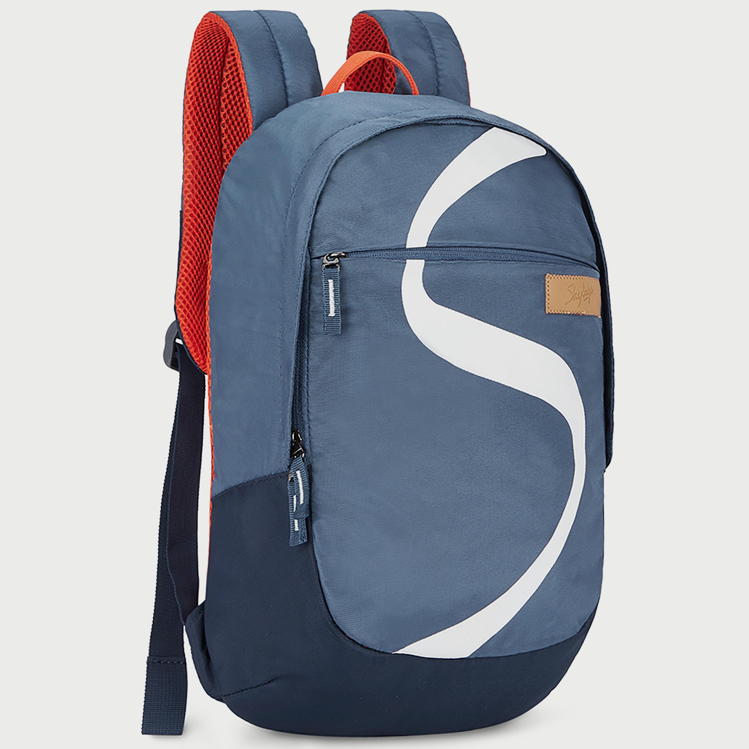 Skybags Printed Backpack with Padded Build-To-Last Straps and Back Panel Zip Closure in Blue-travel-luggagesandbags-backpacks-image-3