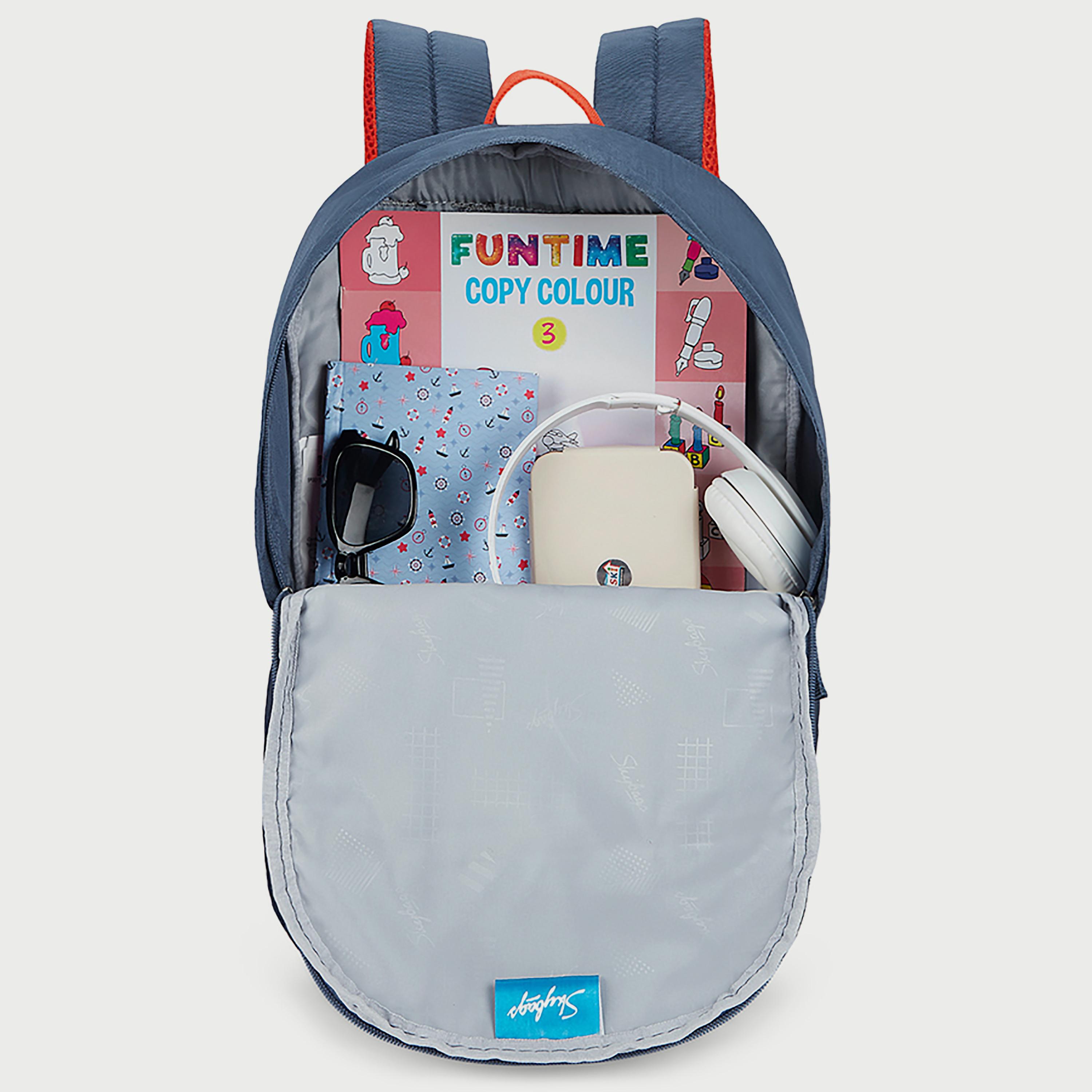 Skybags Printed Backpack with Padded Build-To-Last Straps and Back Panel Zip Closure in Blue-travel-luggagesandbags-backpacks-image-7