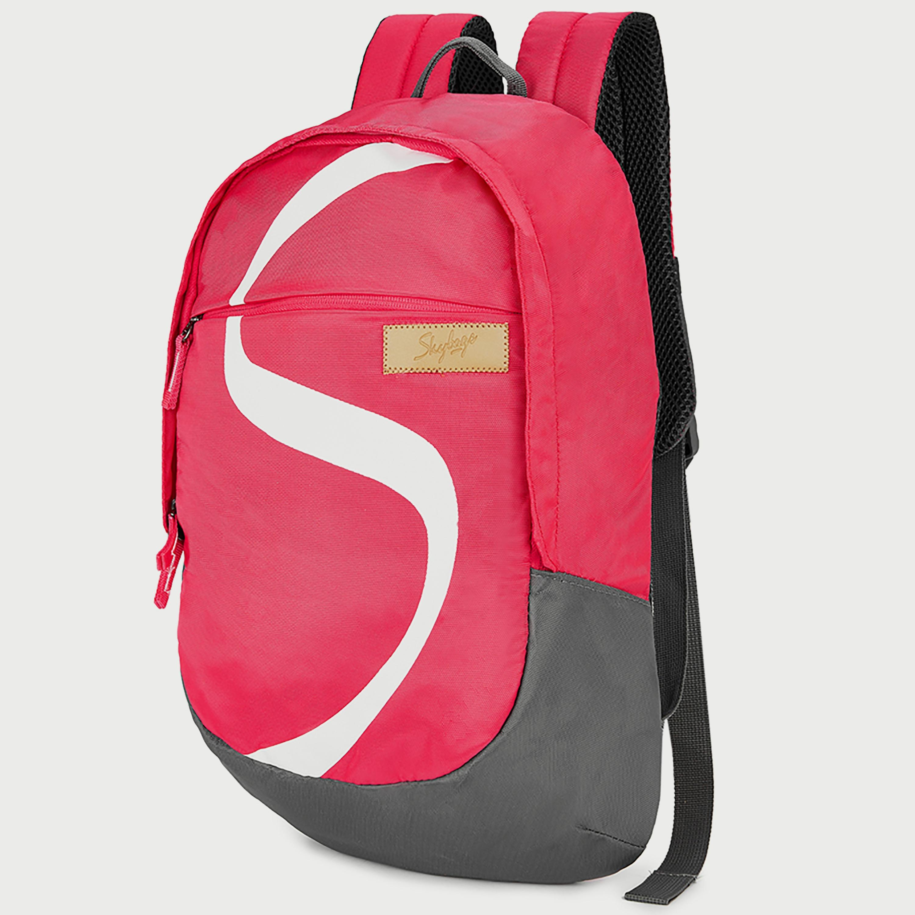 حقيبة ظهر مطبوعة من Skybags مع أحزمة كتف مبطنة وإغلاق بسحاب على اللوحة الخلفية باللون الوردي-school-bagsandbackpacks-backpacks-image-2