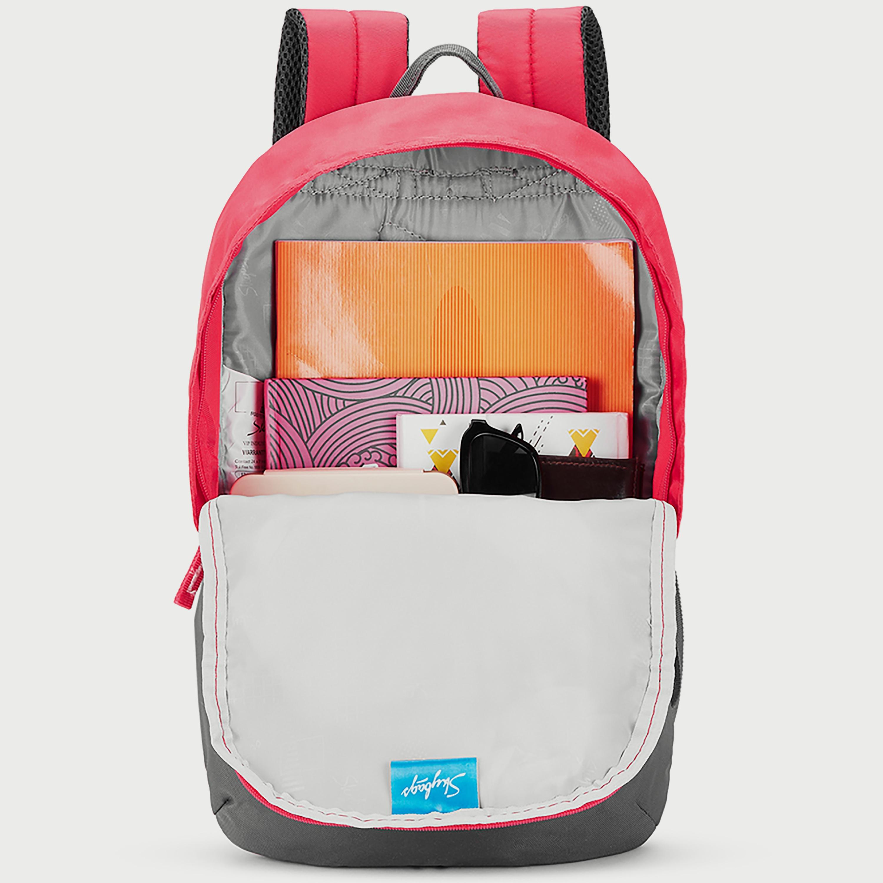 Skybags Printed Backpack with Padded Shoulder Straps and Back Panel Zip Closure in Pink-school-bagsandbackpacks-backpacks-image-6