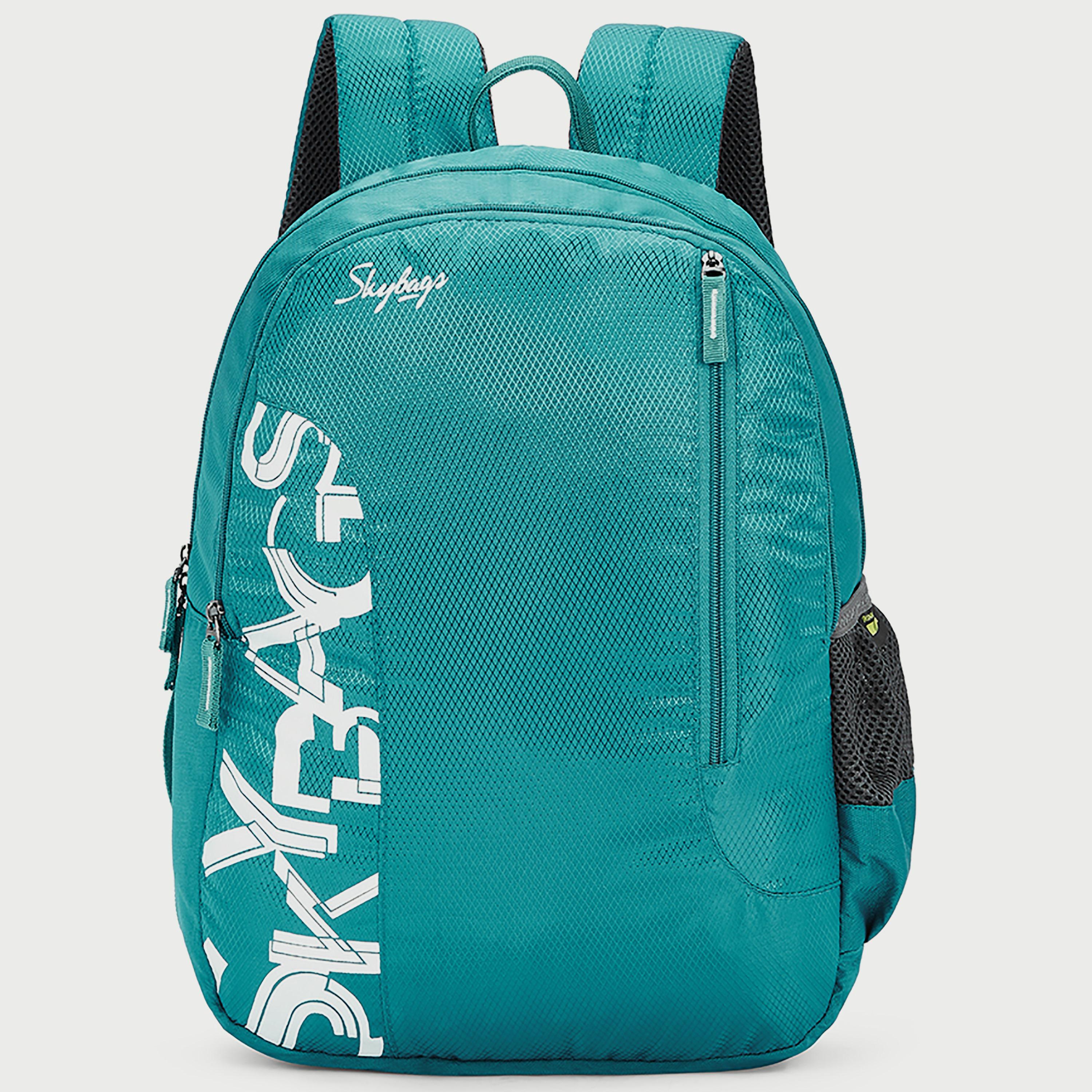 حقيبة ظهر تحمل شعار Skybags مع أشرطة مبطنة تدوم طويلاً ولوحة خلفية بسحاب للإغلاق باللون الأخضر-travel-luggagesandbags-backpacks-image-1