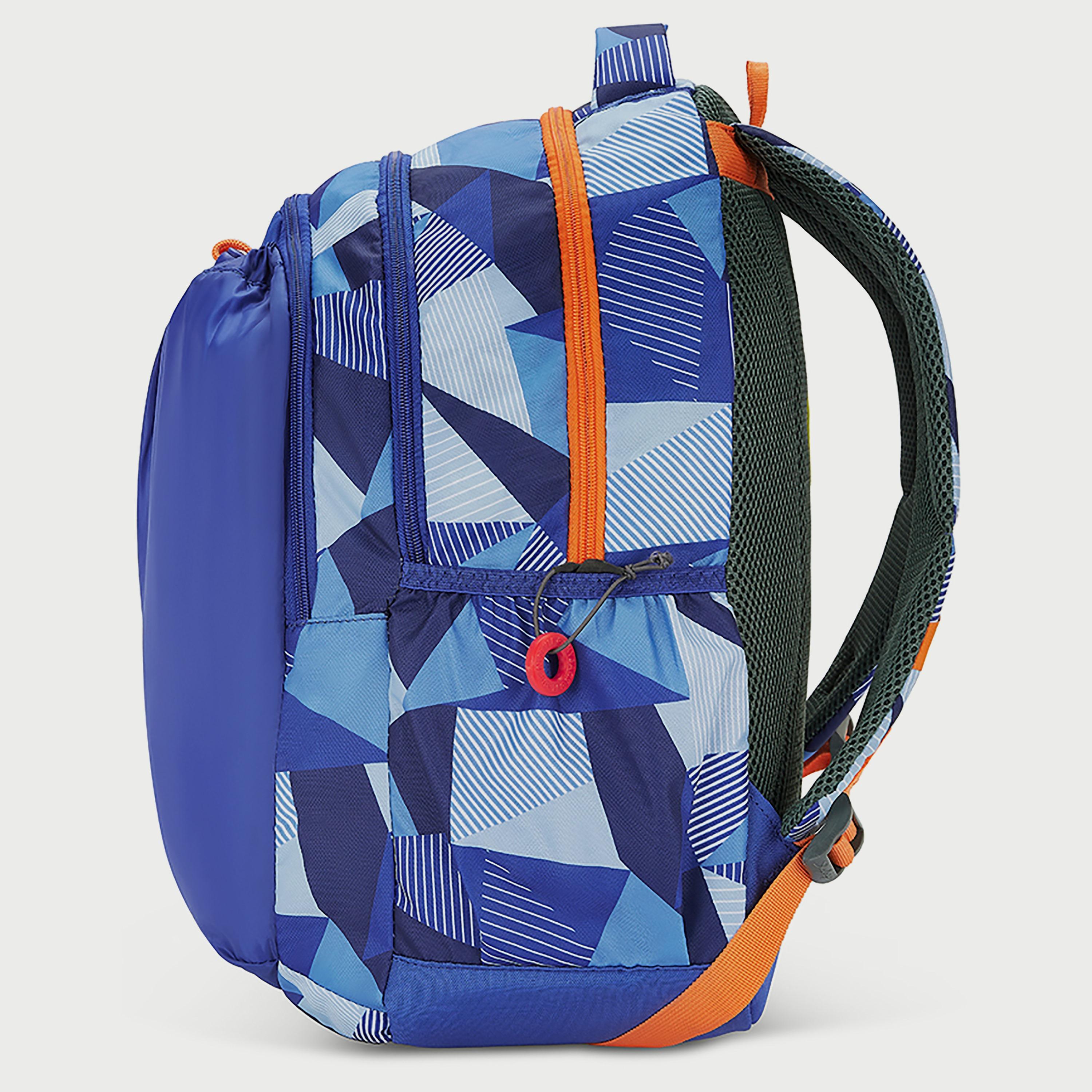 Skybags Logo Backpack with Padded Shoulder Straps and Back Panel Zip Closure in Blue-school-bagsandbackpacks-backpacks-image-4