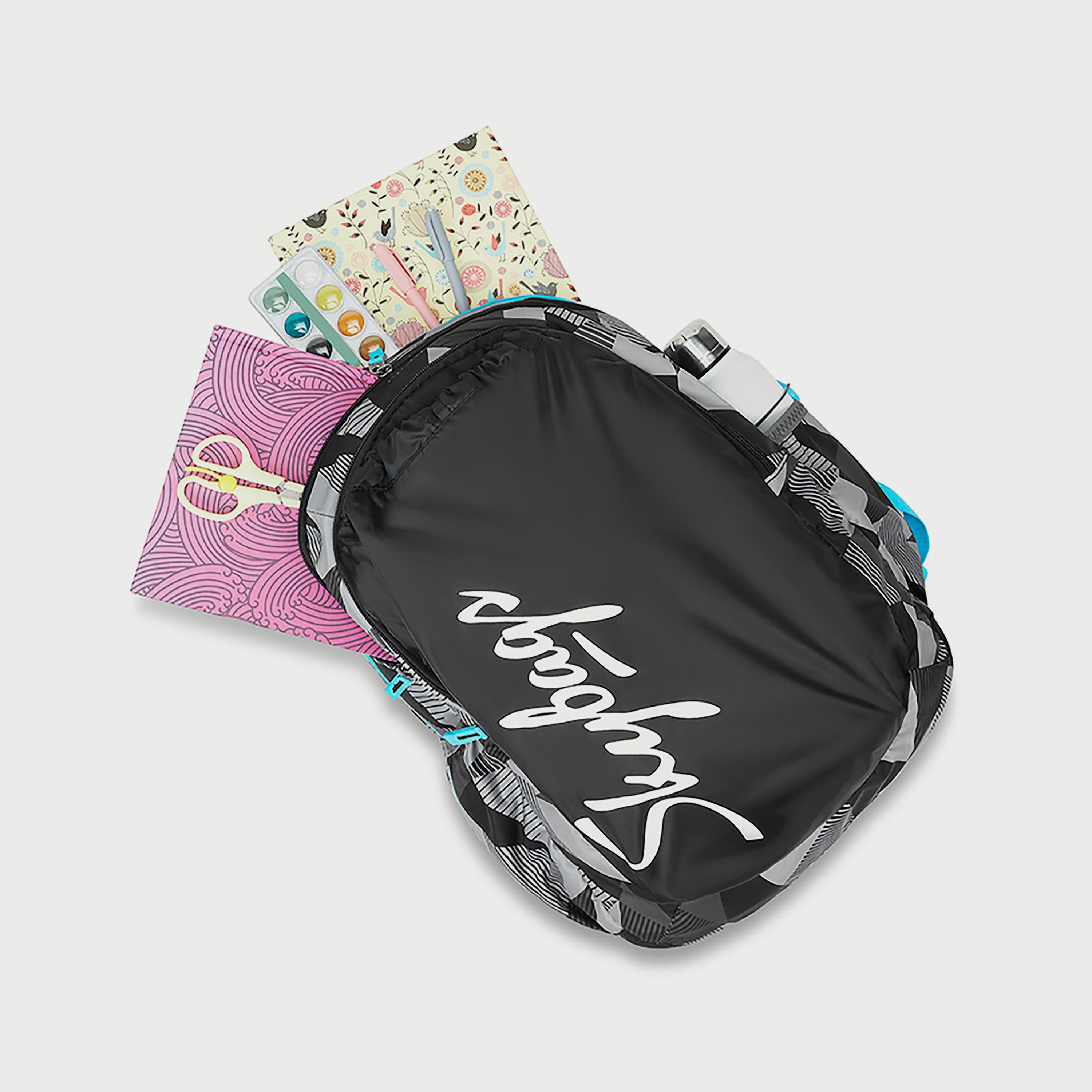 Skybags Logo Backpack with Padded Shoulder Straps and Back Panel Zip Closure in Black-school-bagsandbackpacks-backpacks-image-8