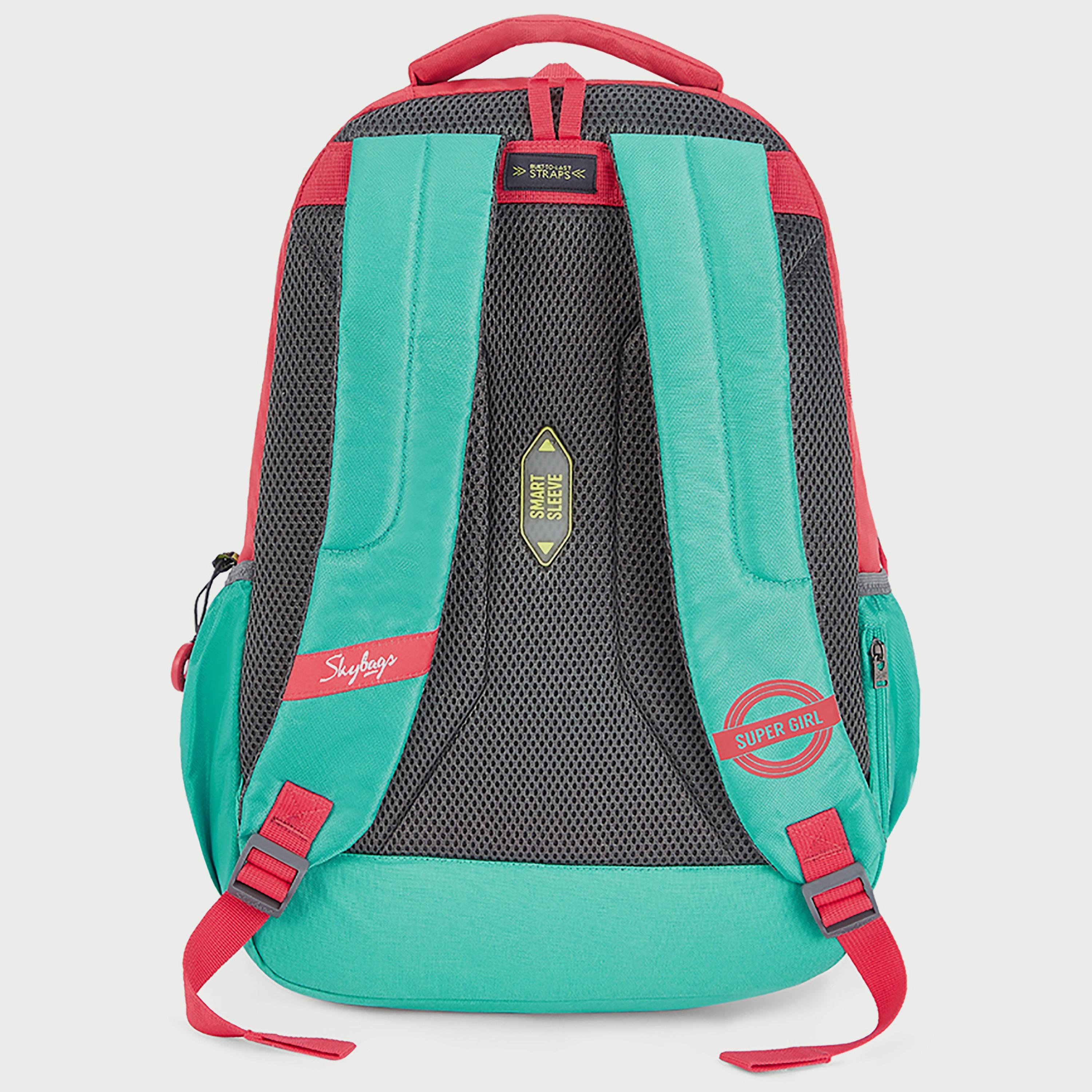 حقيبة ظهر تحمل شعار Skybags مع أحزمة كتف مبطنة ولوحة خلفية بسحاب للإغلاق باللون الوردي-women-bagsandwallets-backpacks-image-3