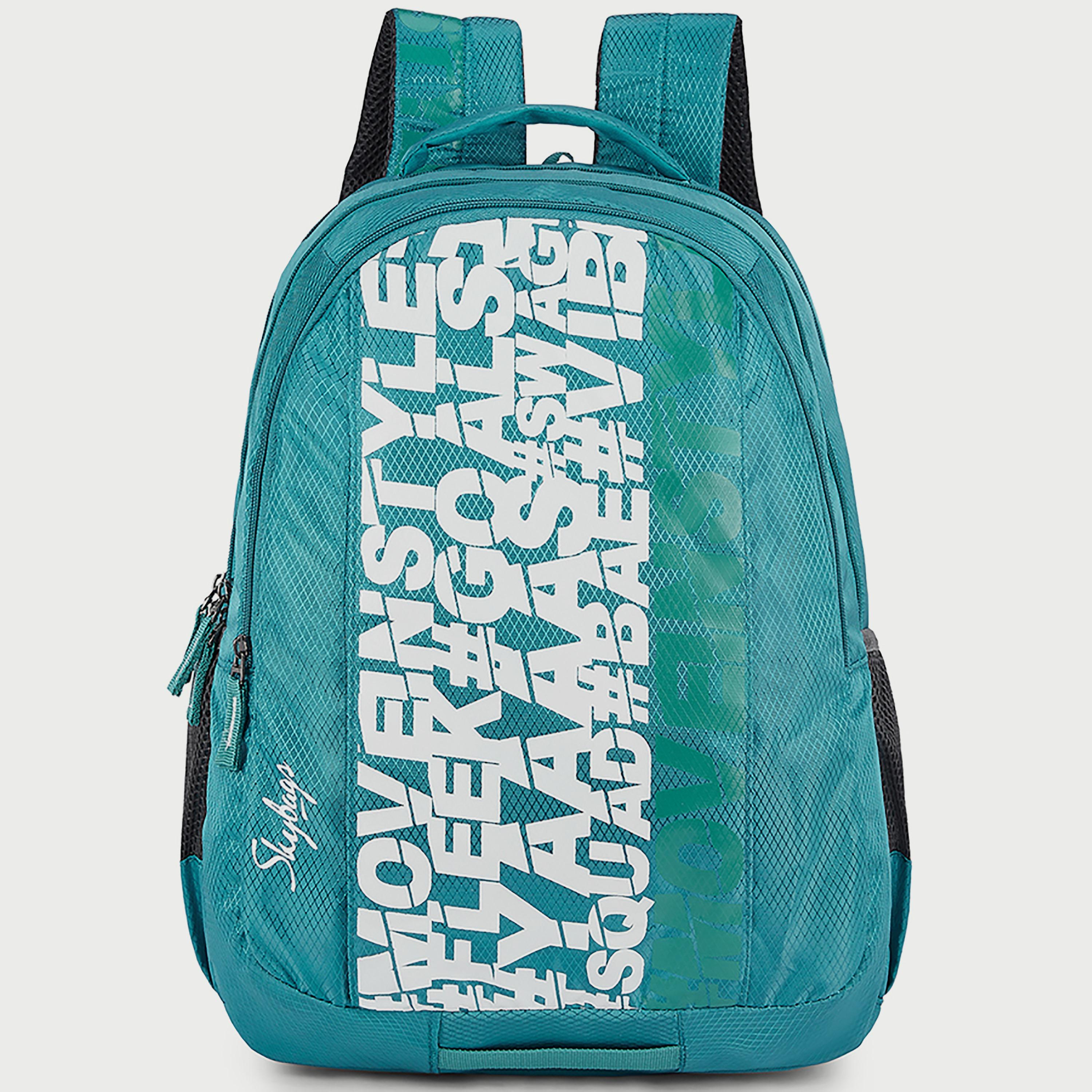 Skybags Printed Backpack with Padded Shoulder Straps and Back Panel Zip Closure in Green-school-bagsandbackpacks-backpacks-image-1