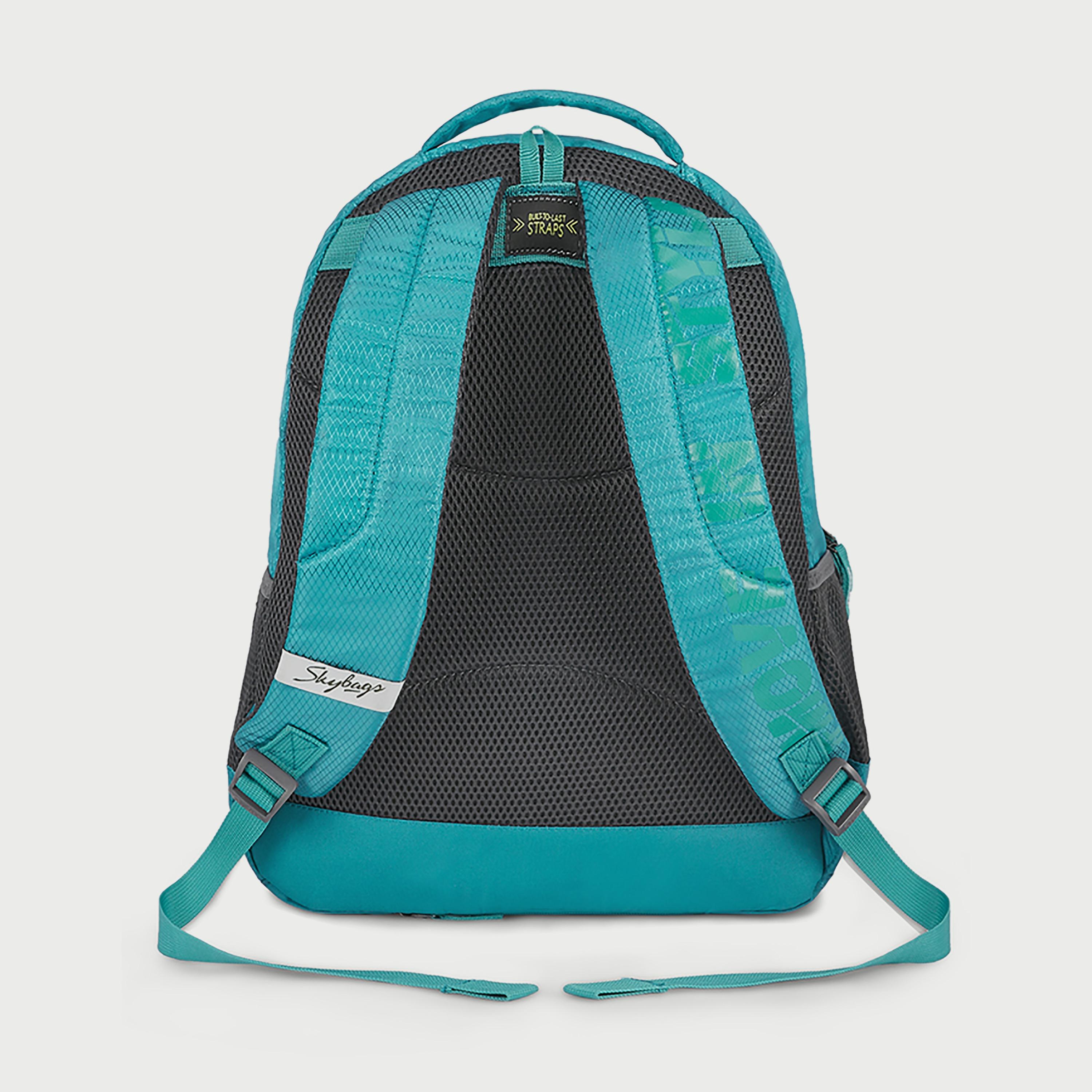 Skybags Printed Backpack with Padded Shoulder Straps and Back Panel Zip Closure in Green-school-bagsandbackpacks-backpacks-image-5
