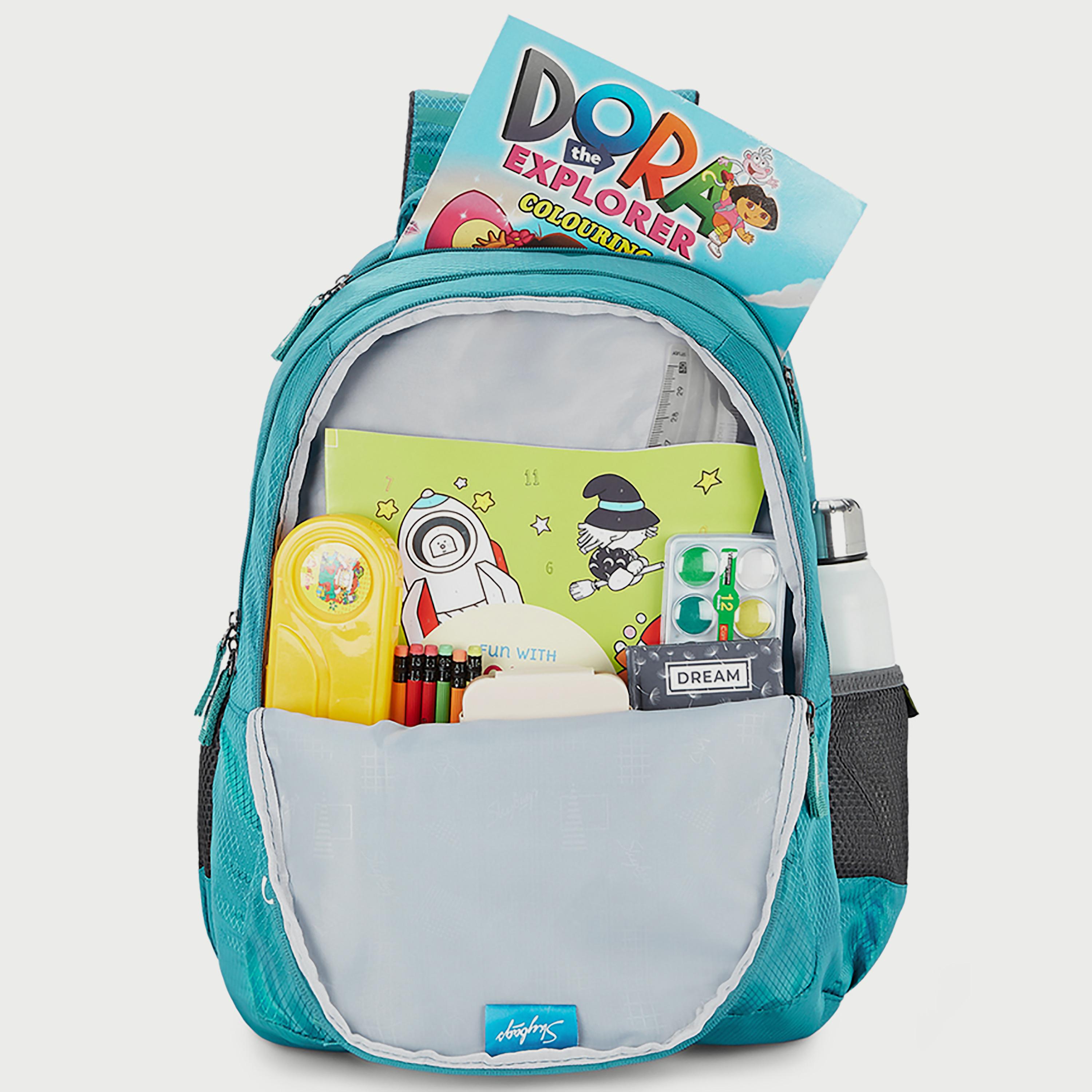 Skybags Printed Backpack with Padded Shoulder Straps and Back Panel Zip Closure in Green-school-bagsandbackpacks-backpacks-image-6