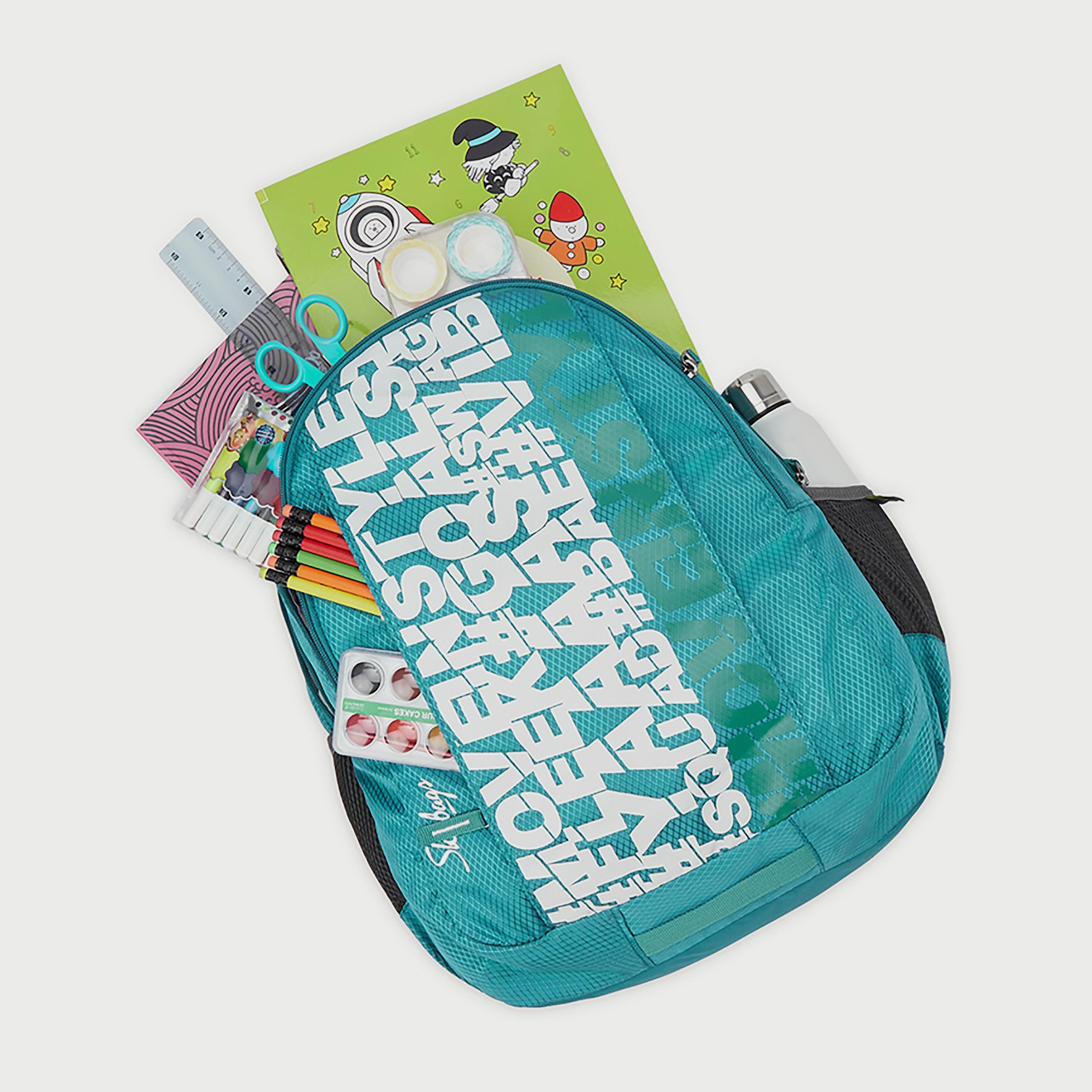 Skybags Printed Backpack with Padded Shoulder Straps and Back Panel Zip Closure in Green-school-bagsandbackpacks-backpacks-image-7