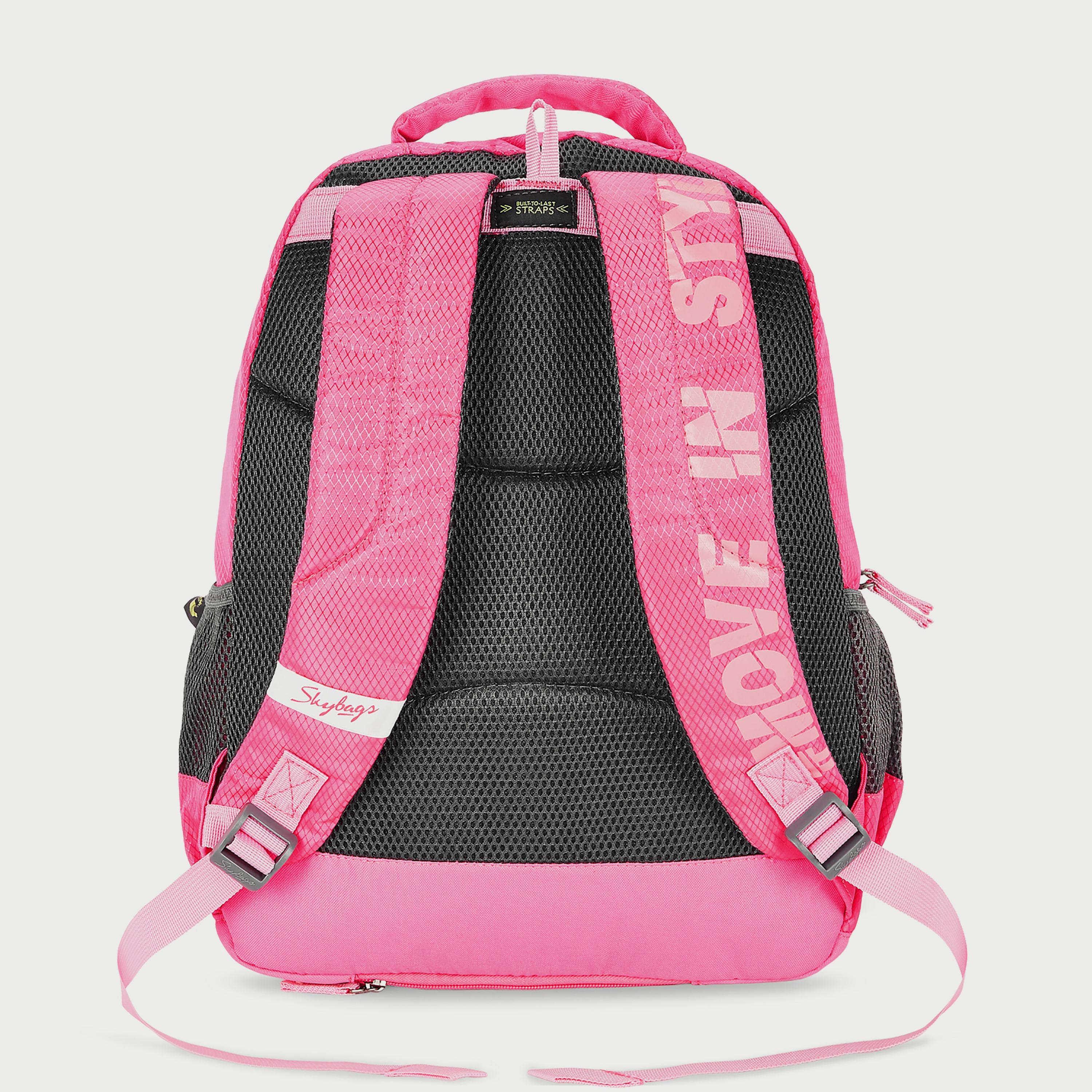 Skybags Printed Backpack with Padded Shoulder Straps and Back Panel Zip Closure in Pink-women-bagsandwallets-backpacks-image-4