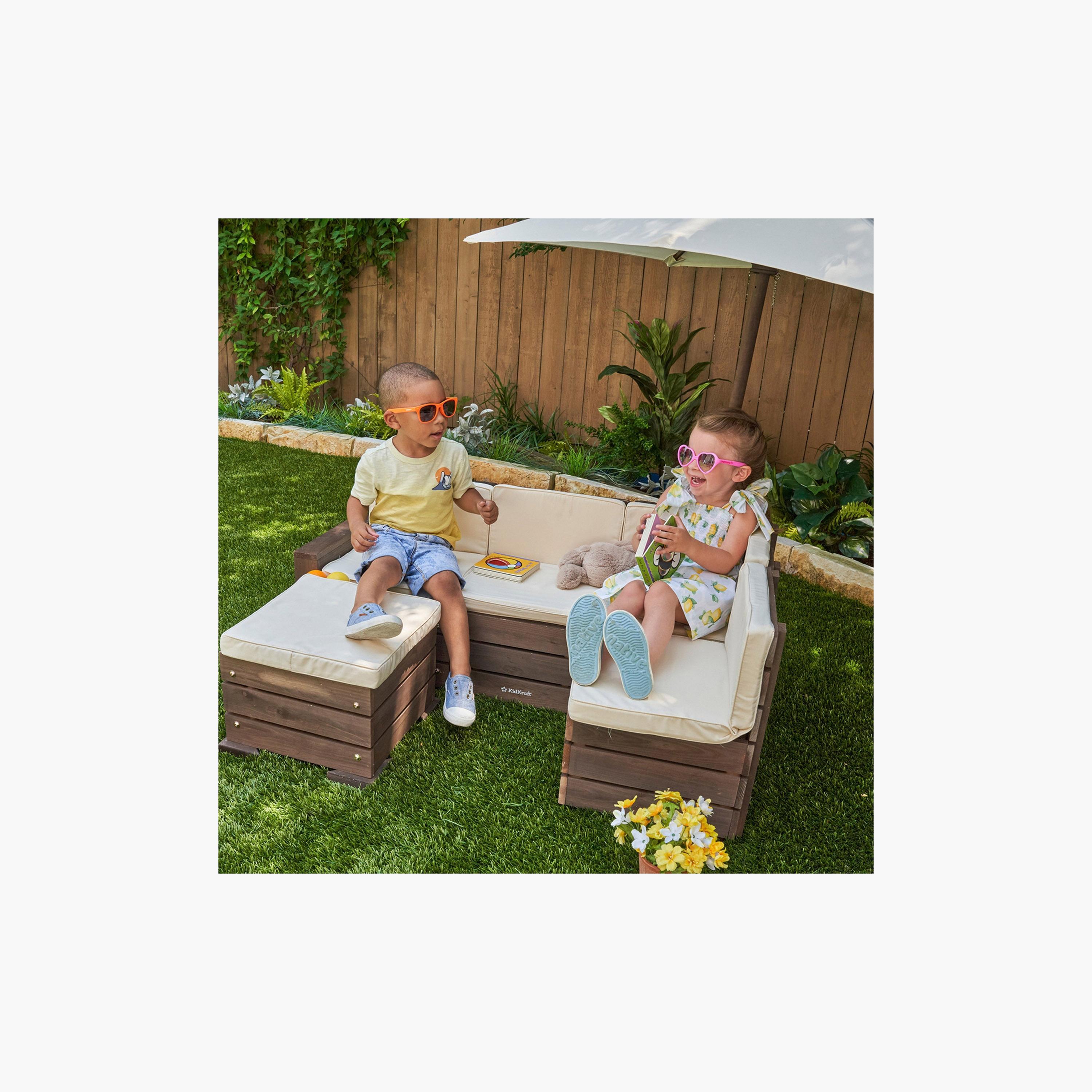 Kidkraft Outdoor Sectional Ottoman and Umbrella Set-baby-nursery-furniture-chairsandtables-image-4
