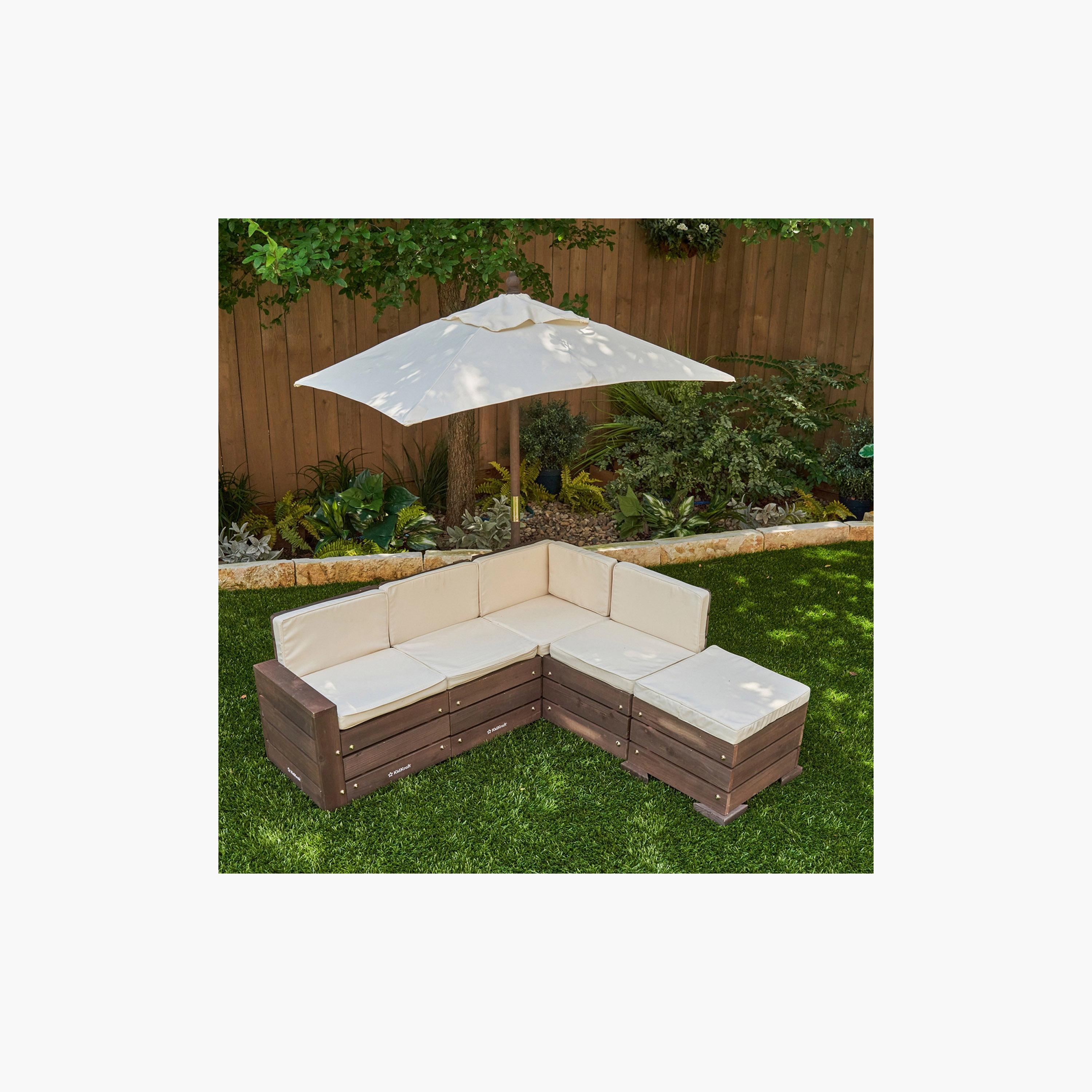 Kidkraft Outdoor Sectional Ottoman and Umbrella Set-baby-nursery-furniture-chairsandtables-image-5