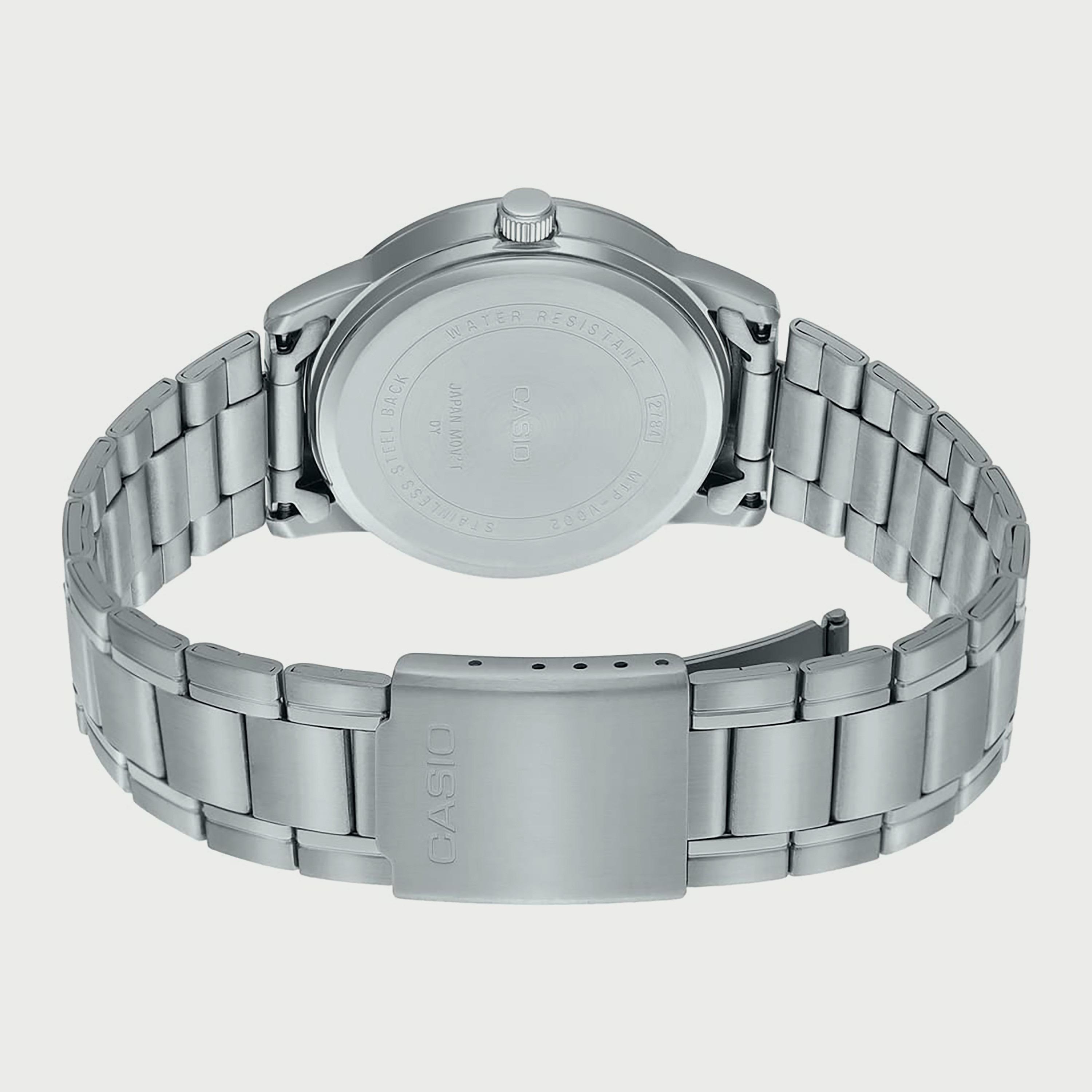 Casio Men's Silver Analog Stainless Steel Strap Watch MTP-V005D-1B5UDF-men-watchesandjewellery-watches-image-3