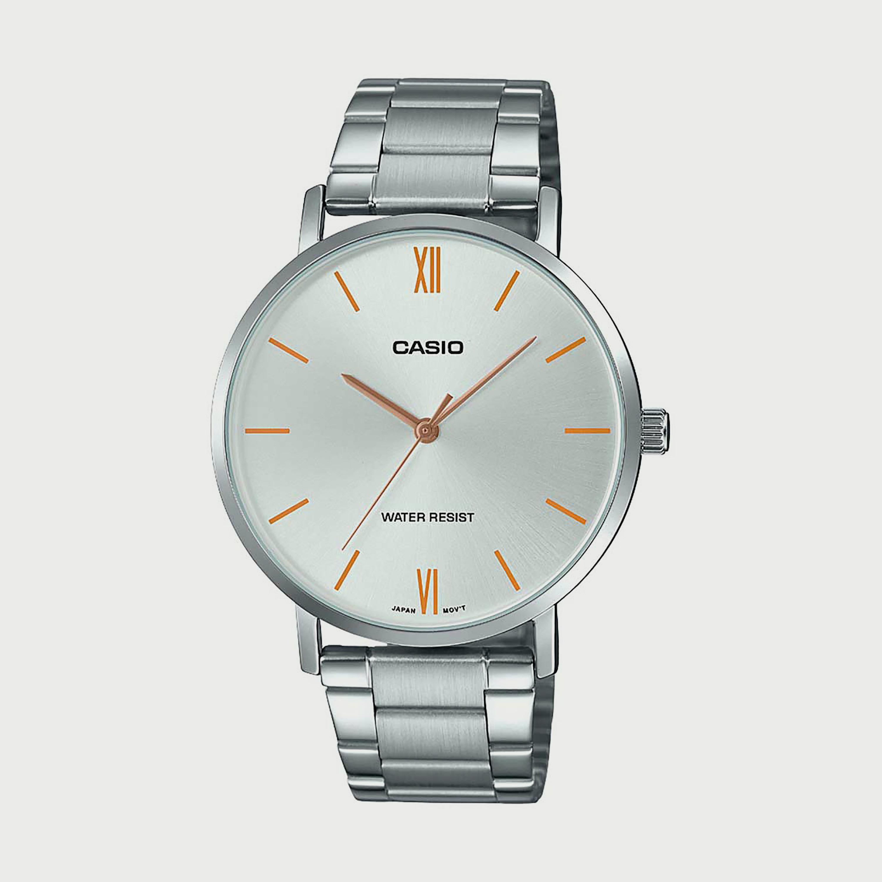 Casio Men's Silver Analog Stainless Steel Strap Watch MTP-VT01D-7BUDF | 40 MM-men-watchesandjewellery-watches-image-1