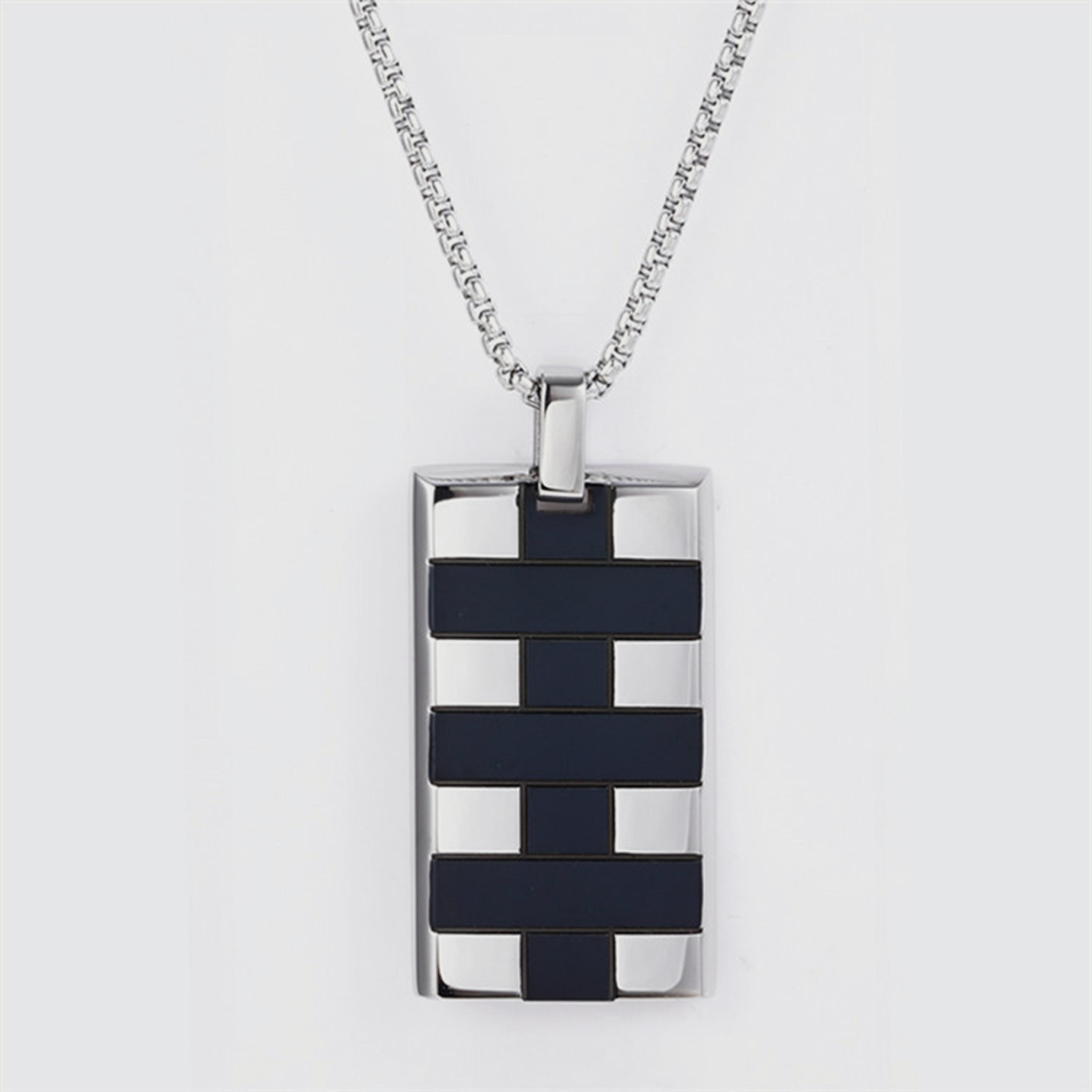 Lee Cooper Men's Stainless Steel Silver and Black Necklace - LC.N.01149.350-men-watchesandjewellery-necklacesandpendants-image-2
