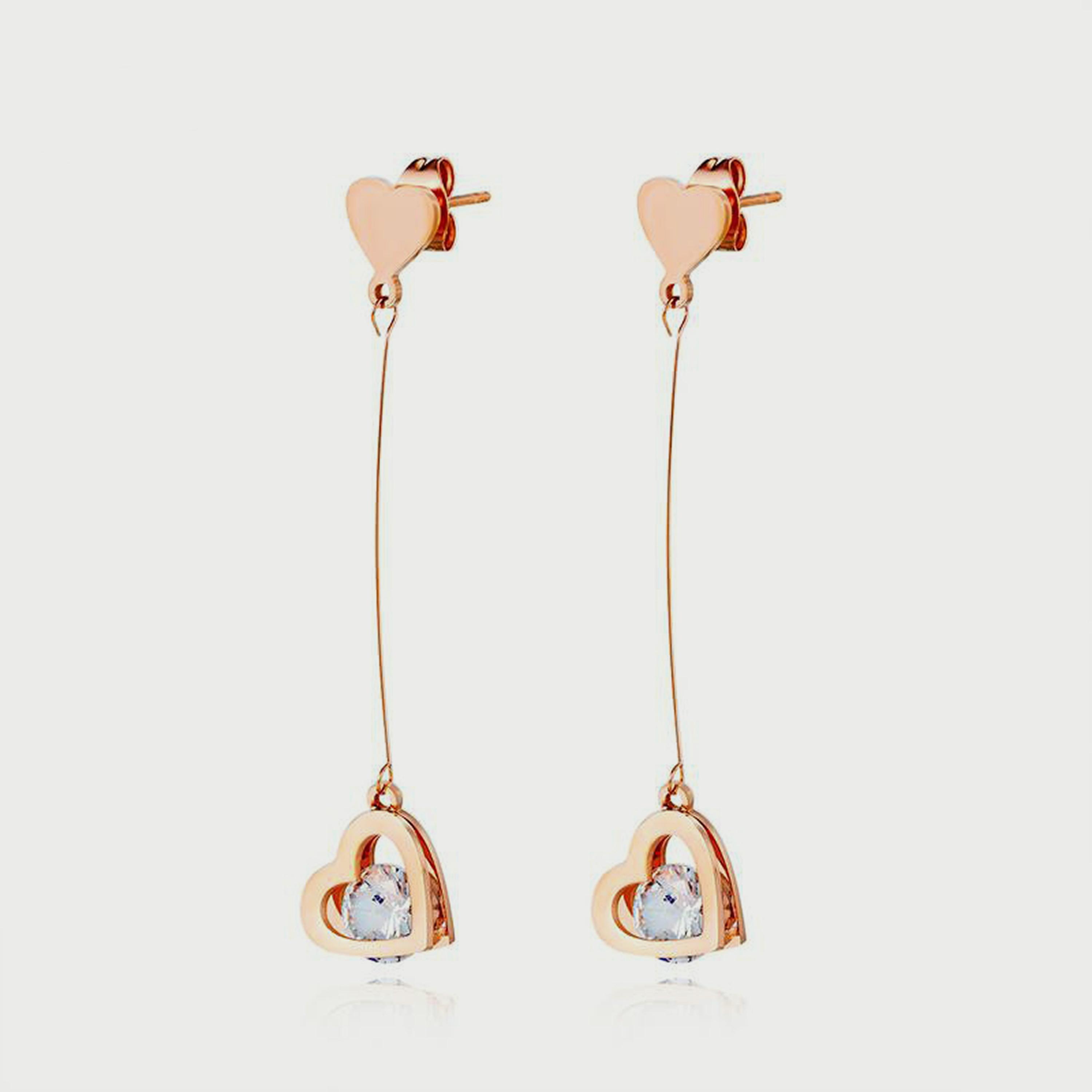 لي كوبر أقراط نسائية من الستانلس ستيل من الذهب الوردي - LC.E.01057.420-women-watchesandjewellery-jewellery-earrings-image-1