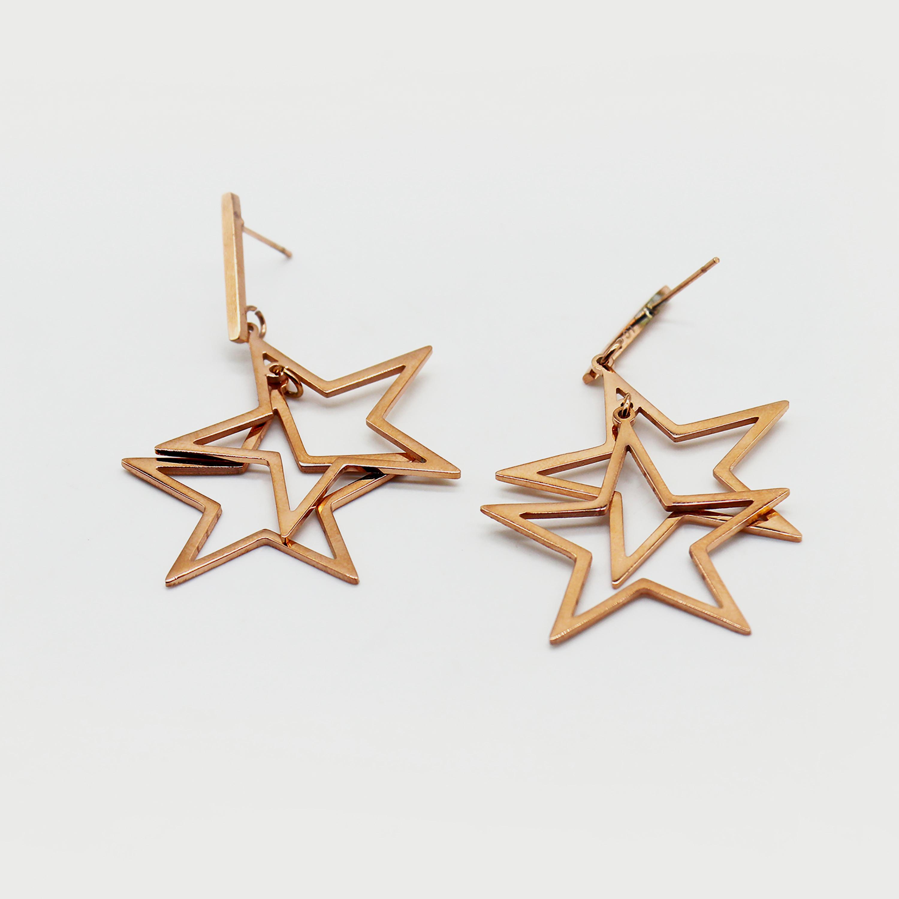 لي كوبر أقراط نسائية من الستانلس ستيل من الذهب الوردي - LC.E.01088.440-women-watchesandjewellery-jewellery-earrings-image-1