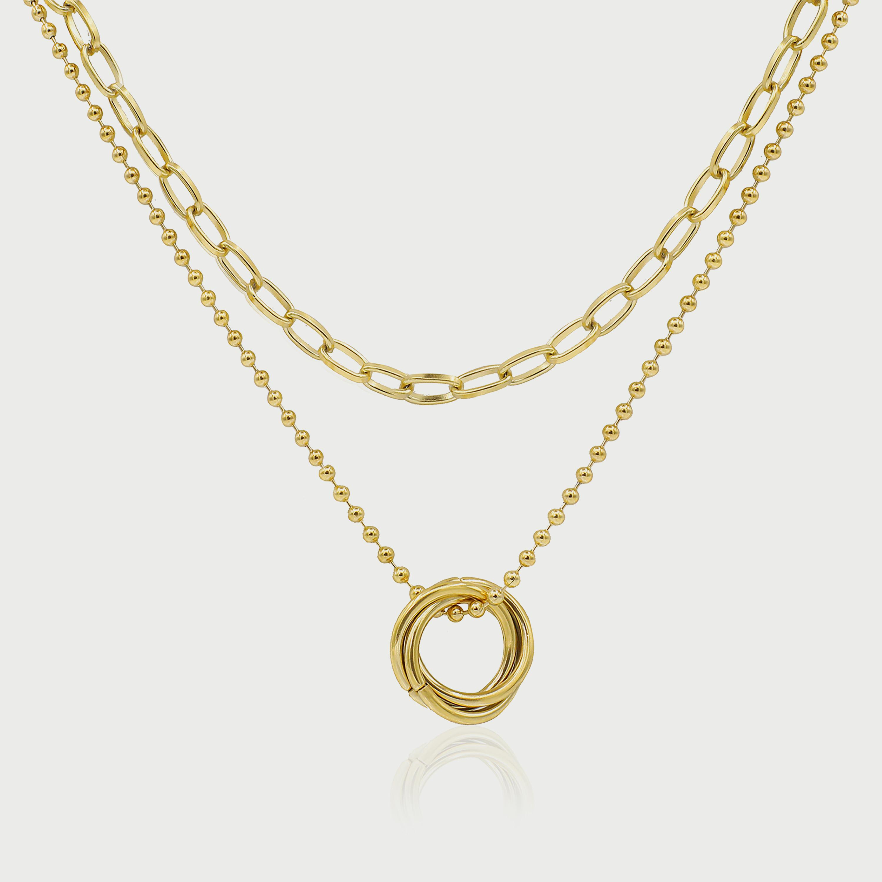  LC.N.01005.110 قلادة لي كوبر للنساء من ستانلس ستيل بلون ذهبي -women-watchesandjewellery-jewellery-necklacesandpendants-image-1