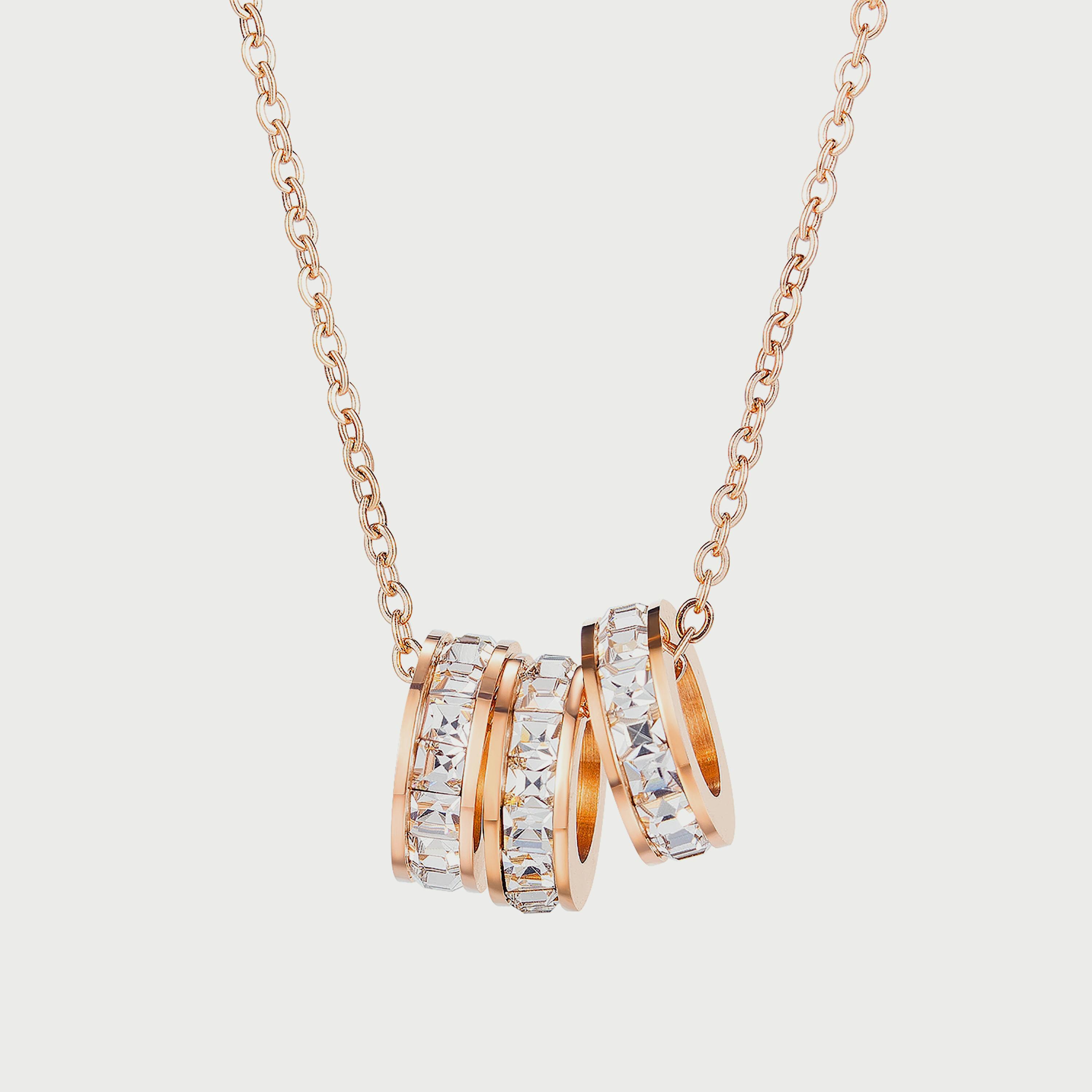 قلادة لي كوبر للنساء من الستانلس ستيل باللون الذهبي الوردي - LC.N.01223.440-women-watchesandjewellery-jewellery-necklacesandpendants-image-1