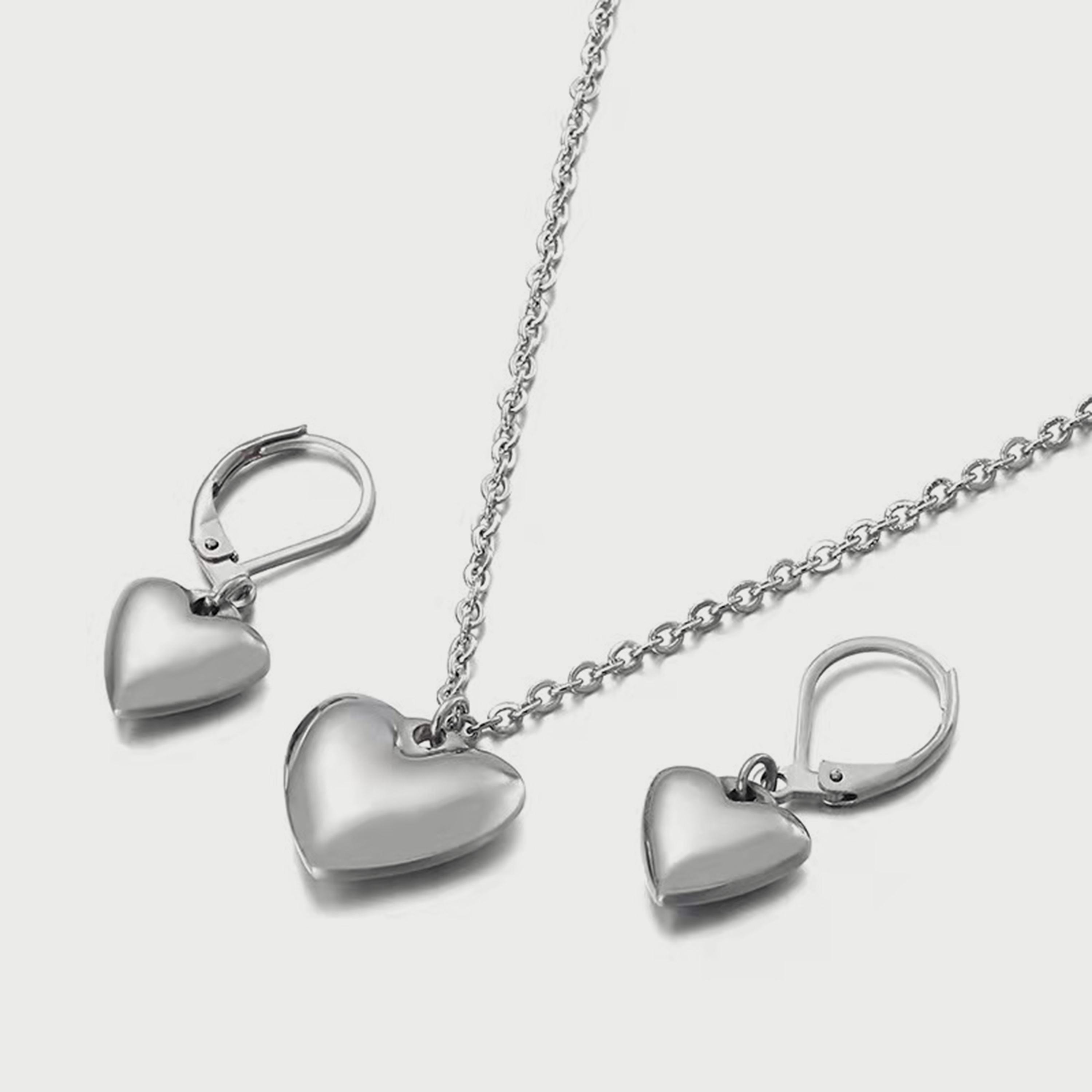 Lee Cooper Women's Stainless Steel Silver Necklace and Drop Earrings Set - LC.S.01041.330-women-watchesandjewellery-jewellery-jewellerysets-image-1