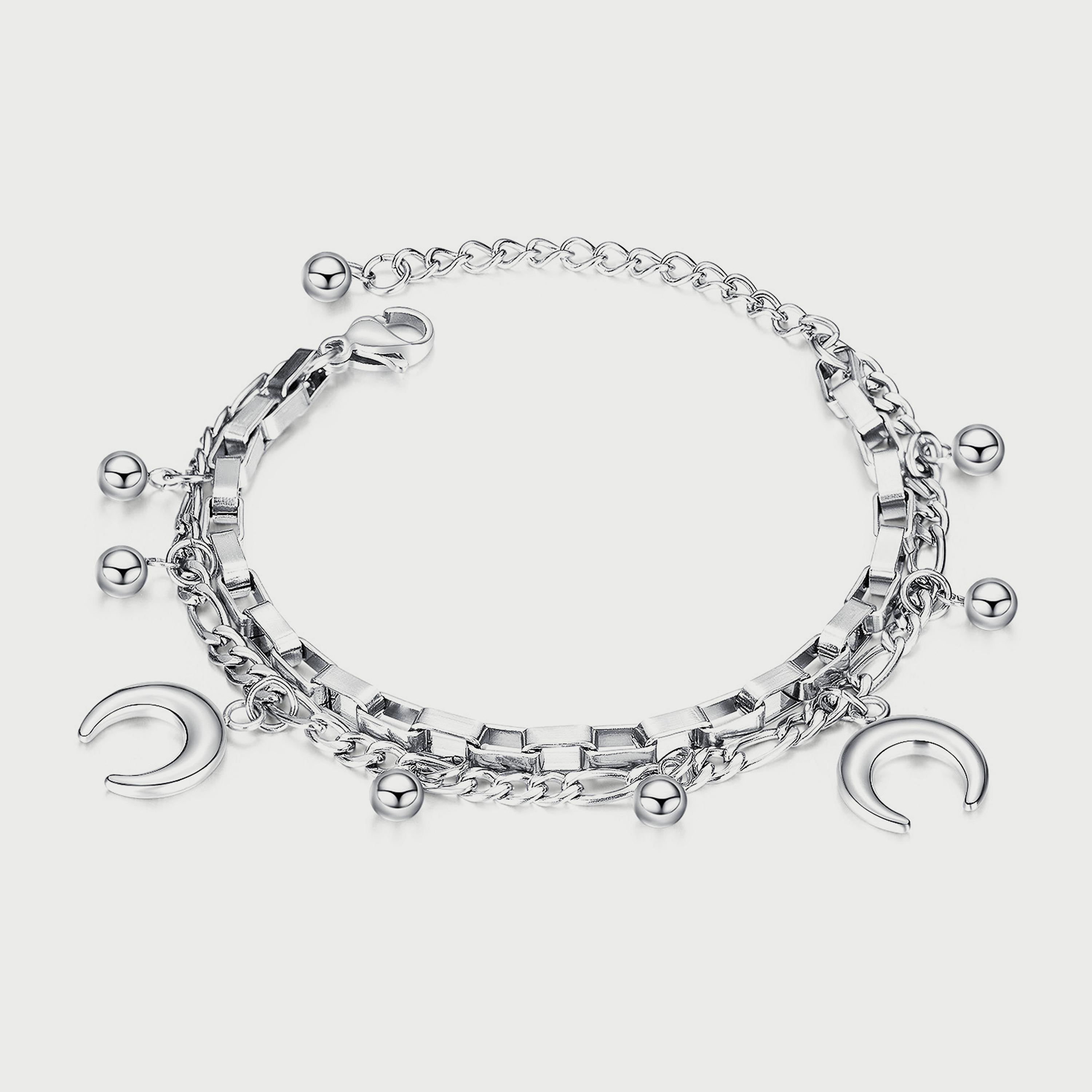 سوار من الفضة والستانلس ستيل للنساء من لي كوبر - LC.B.01032.330-women-watchesandjewellery-jewellery-banglesandbracelets-image-1