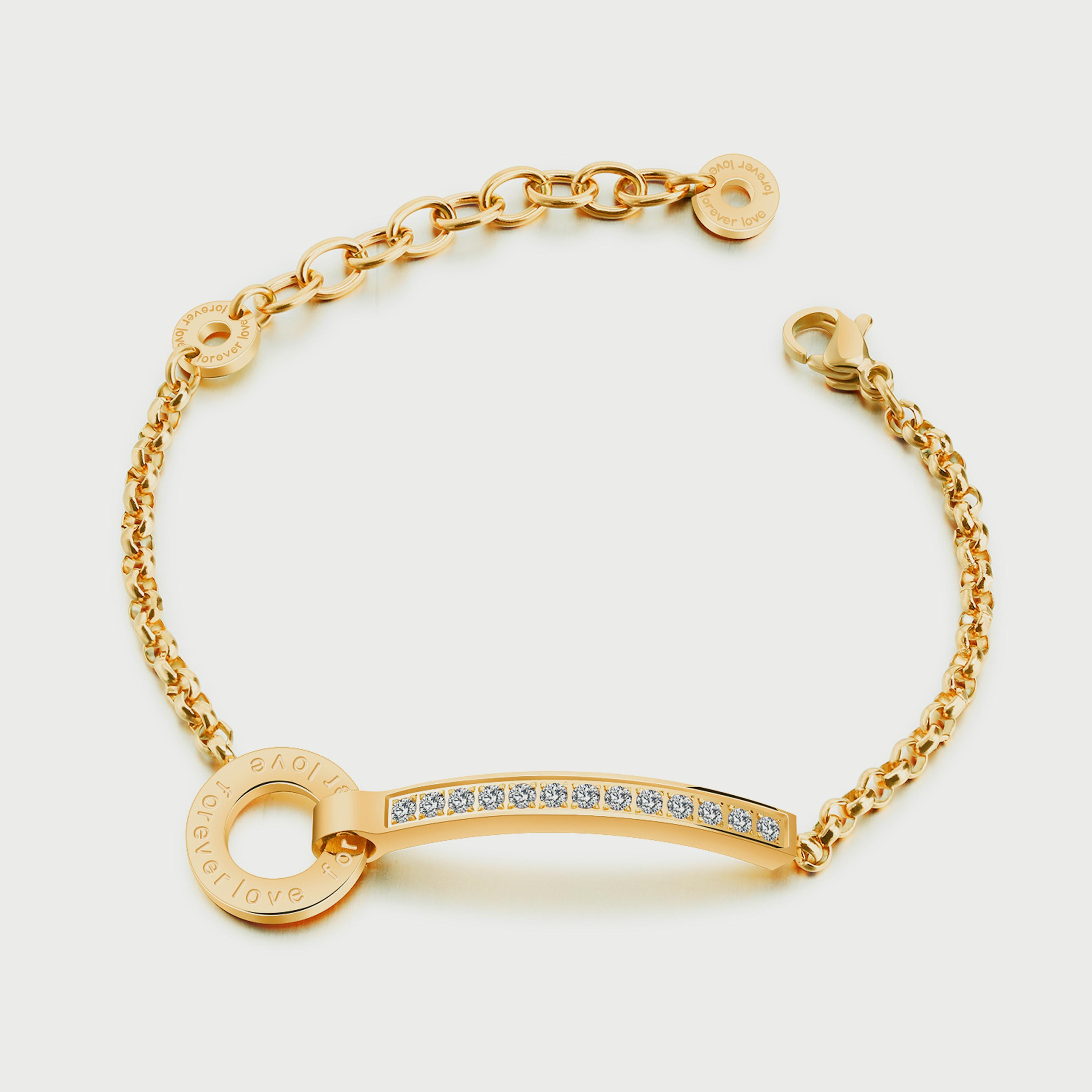  LC.B.01033.110 سوار لي كوبر للنساء من ستانلس ستيل بلون ذهبي -women-watchesandjewellery-jewellery-banglesandbracelets-image-1